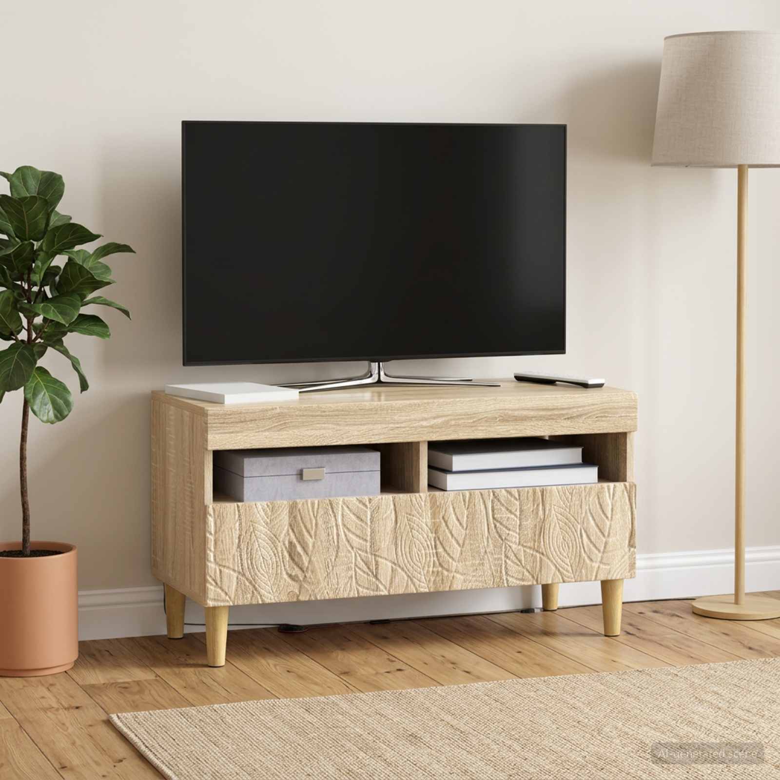 LED televizoriaus spintelė Sonoma ąžuolas Apdirbta mediena