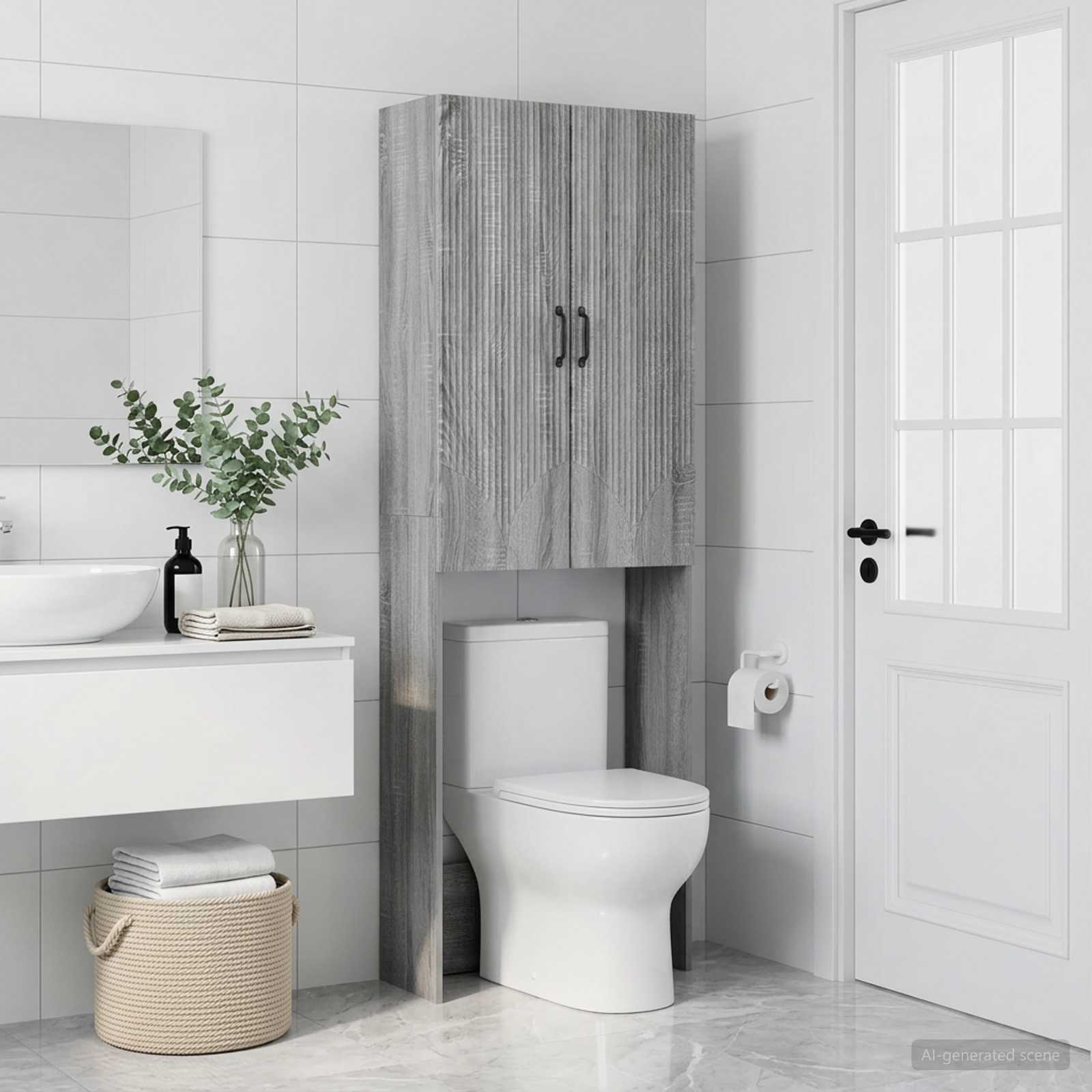 Tualeto spintelė HOORN Pilka Sonoma 66 x 25,5 x 190 cm