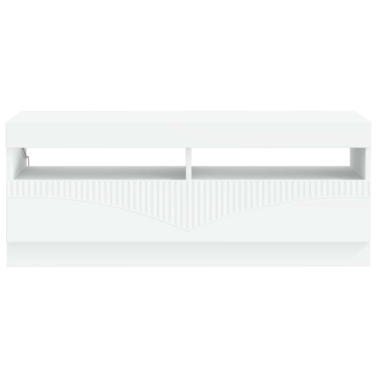 LED televizoriaus spintelė Balta Apdirbta mediena