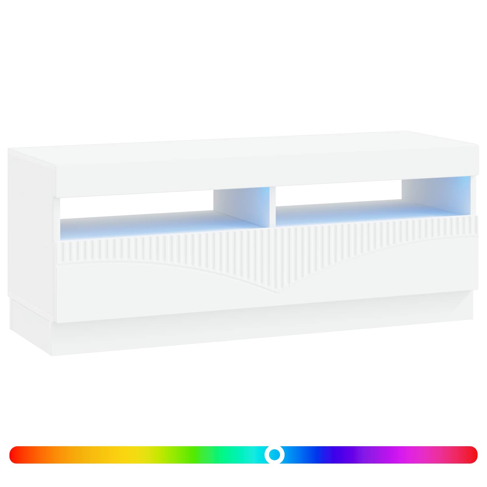 LED televizoriaus spintelė Balta Apdirbta mediena