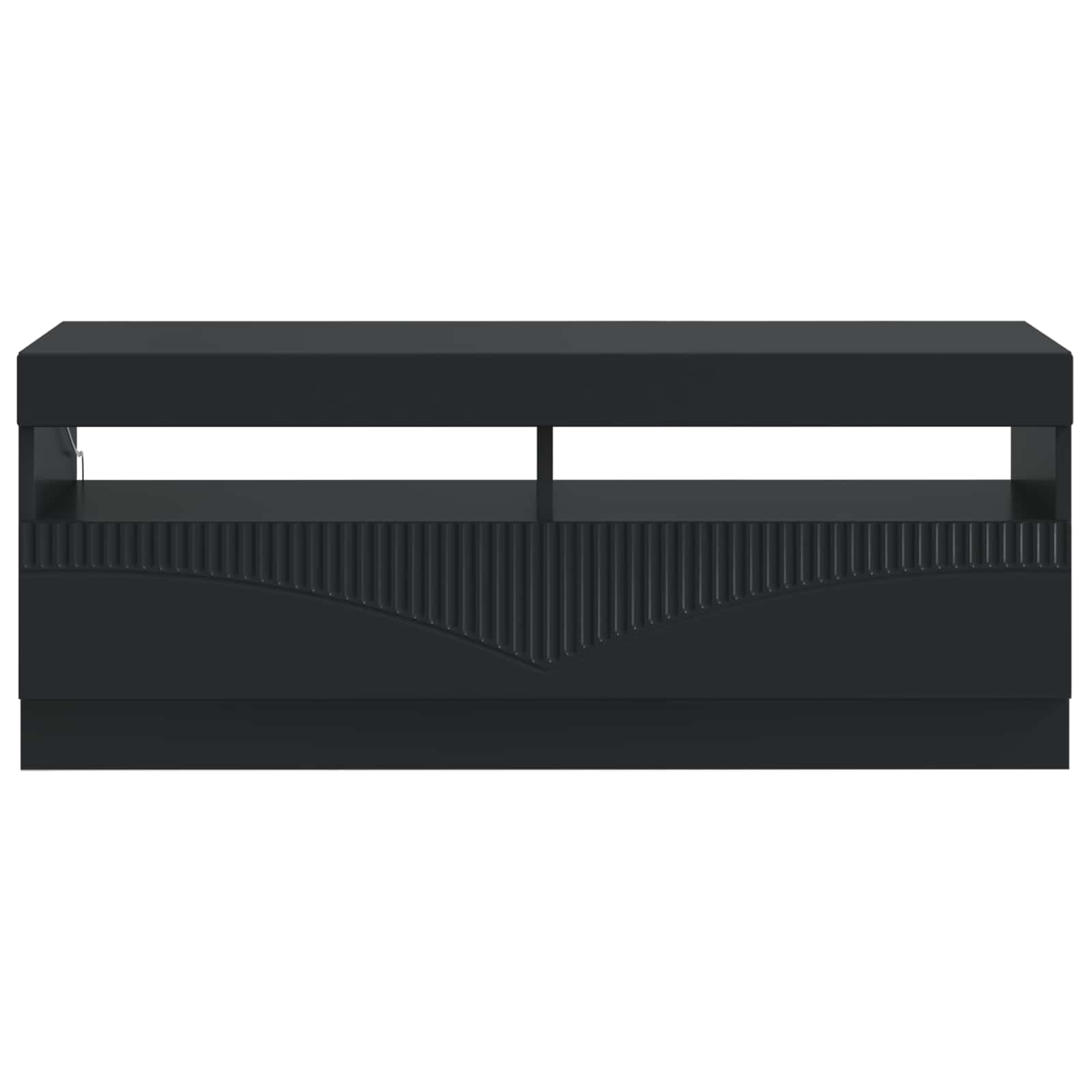 LED televizoriaus spintelė Juoda Apdirbta mediena