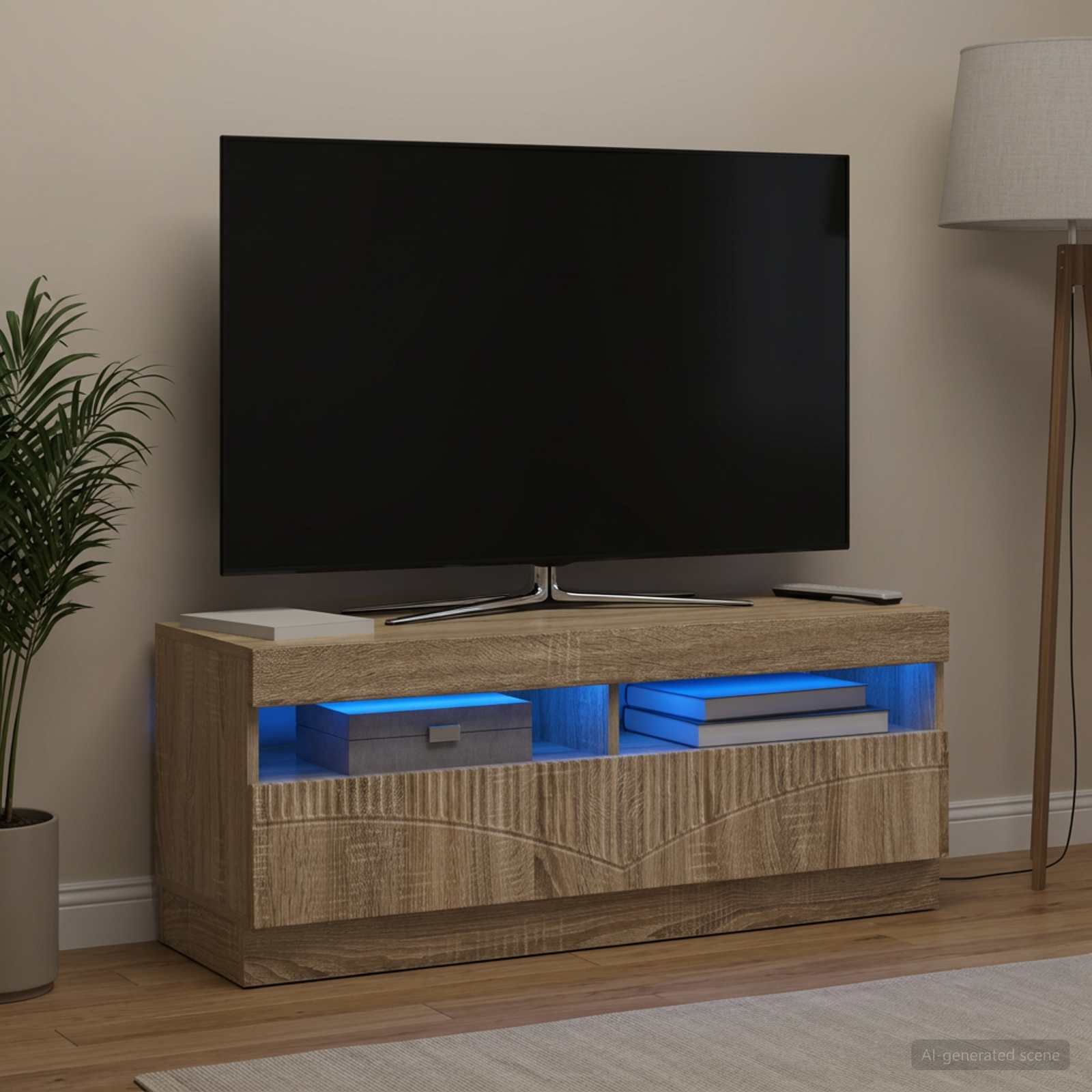 LED televizoriaus spintelė Sonoma ąžuolas Apdirbta mediena