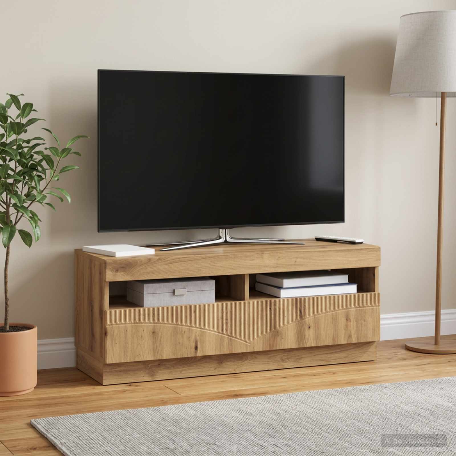 LED televizoriaus spintelė Artisano ąžuolo Apdirbta mediena