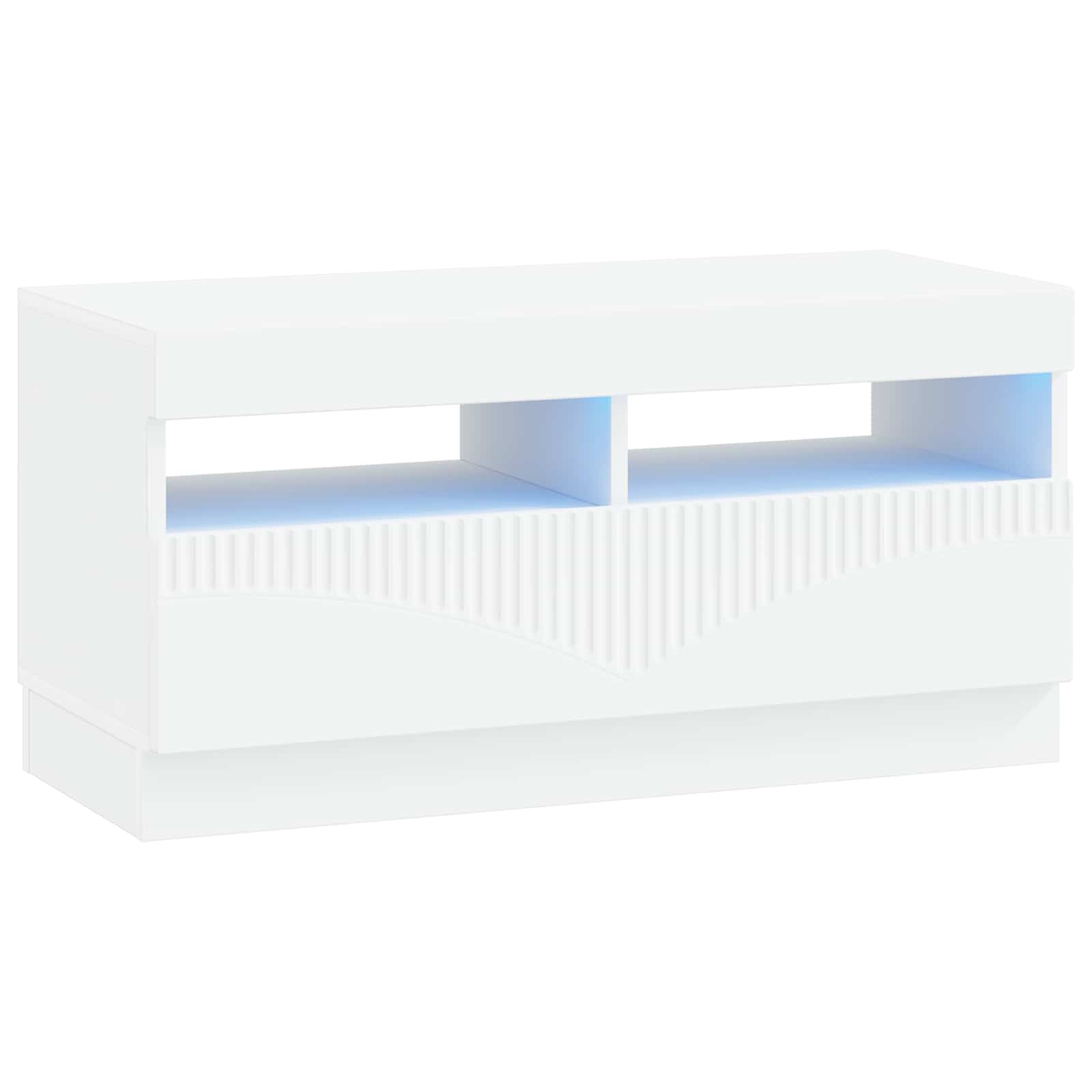 LED televizoriaus spintelė Balta Apdirbta mediena