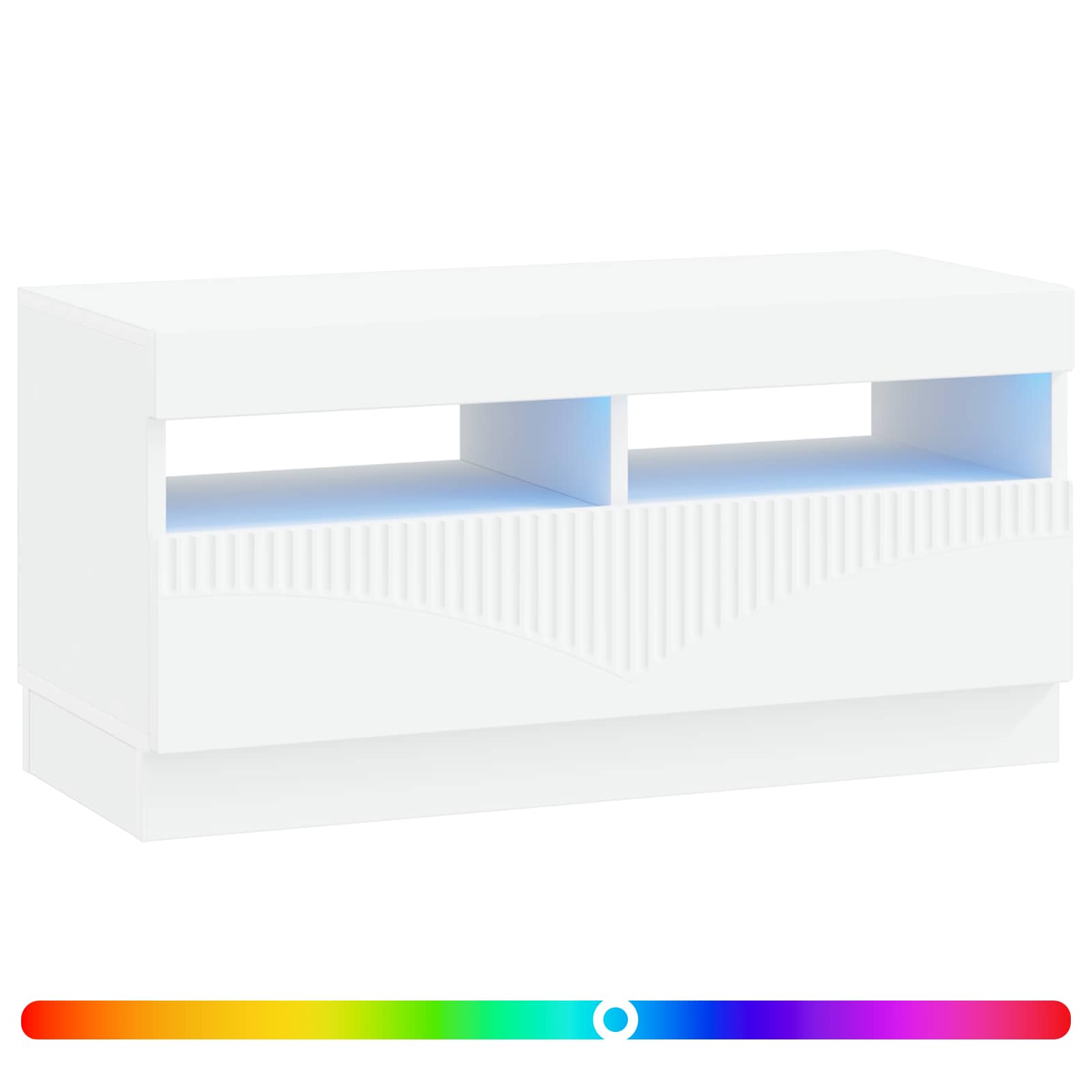 LED televizoriaus spintelė Balta Apdirbta mediena