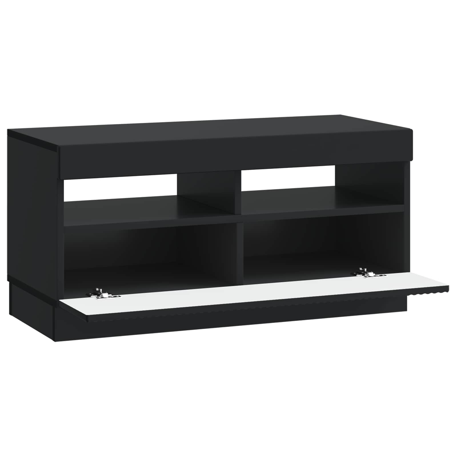 LED televizoriaus spintelė Juoda Apdirbta mediena