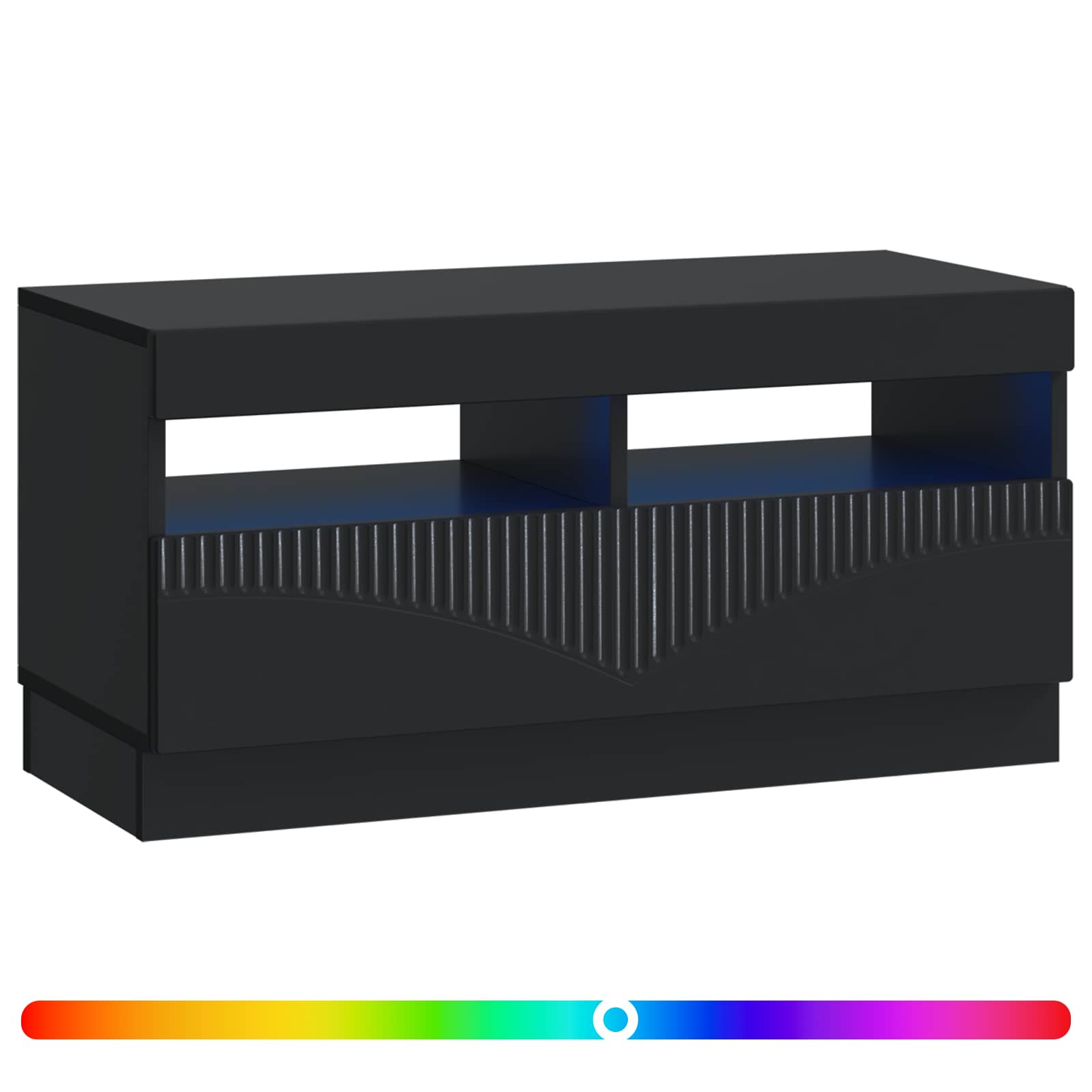 LED televizoriaus spintelė Juoda Apdirbta mediena