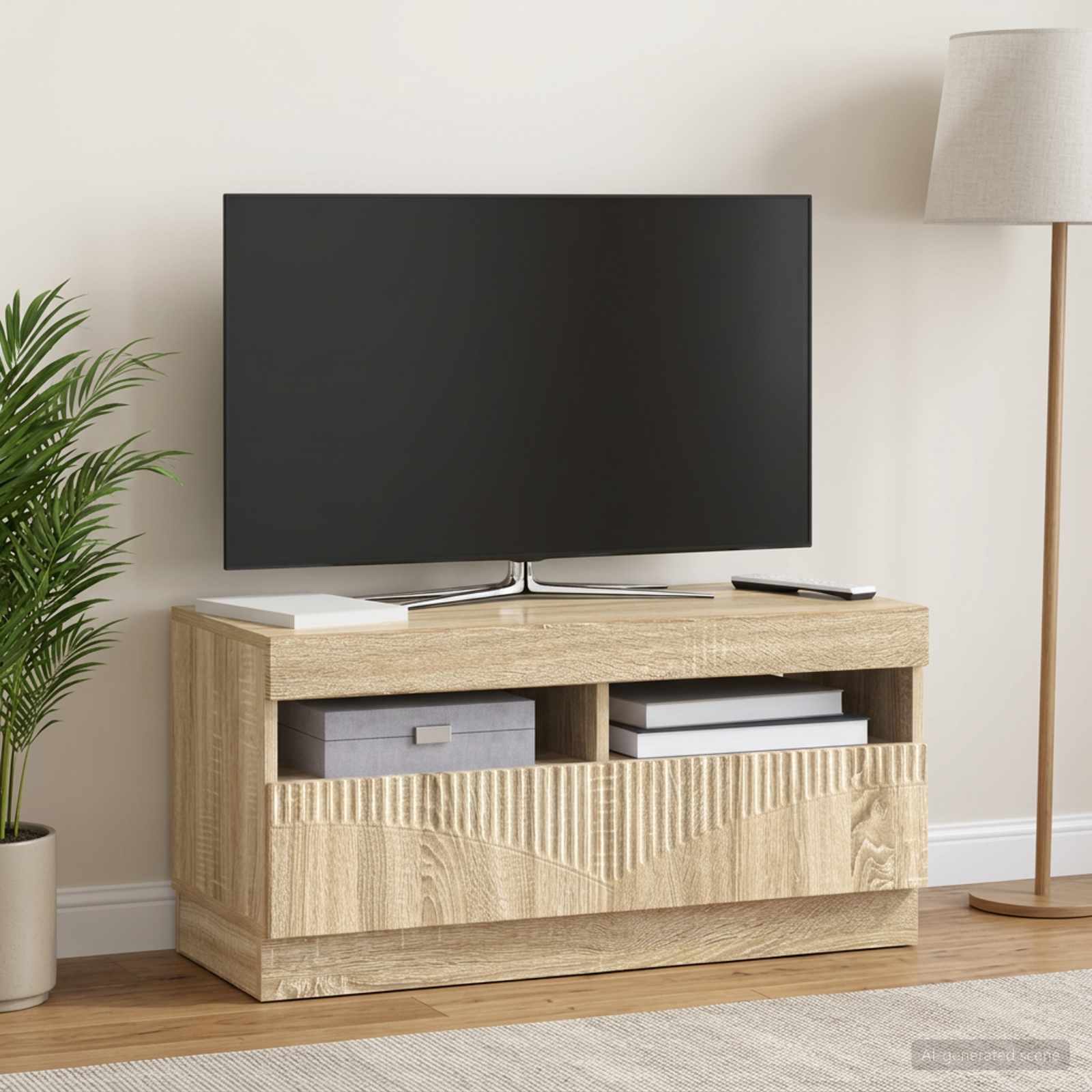 LED televizoriaus spintelė Sonoma ąžuolas Apdirbta mediena