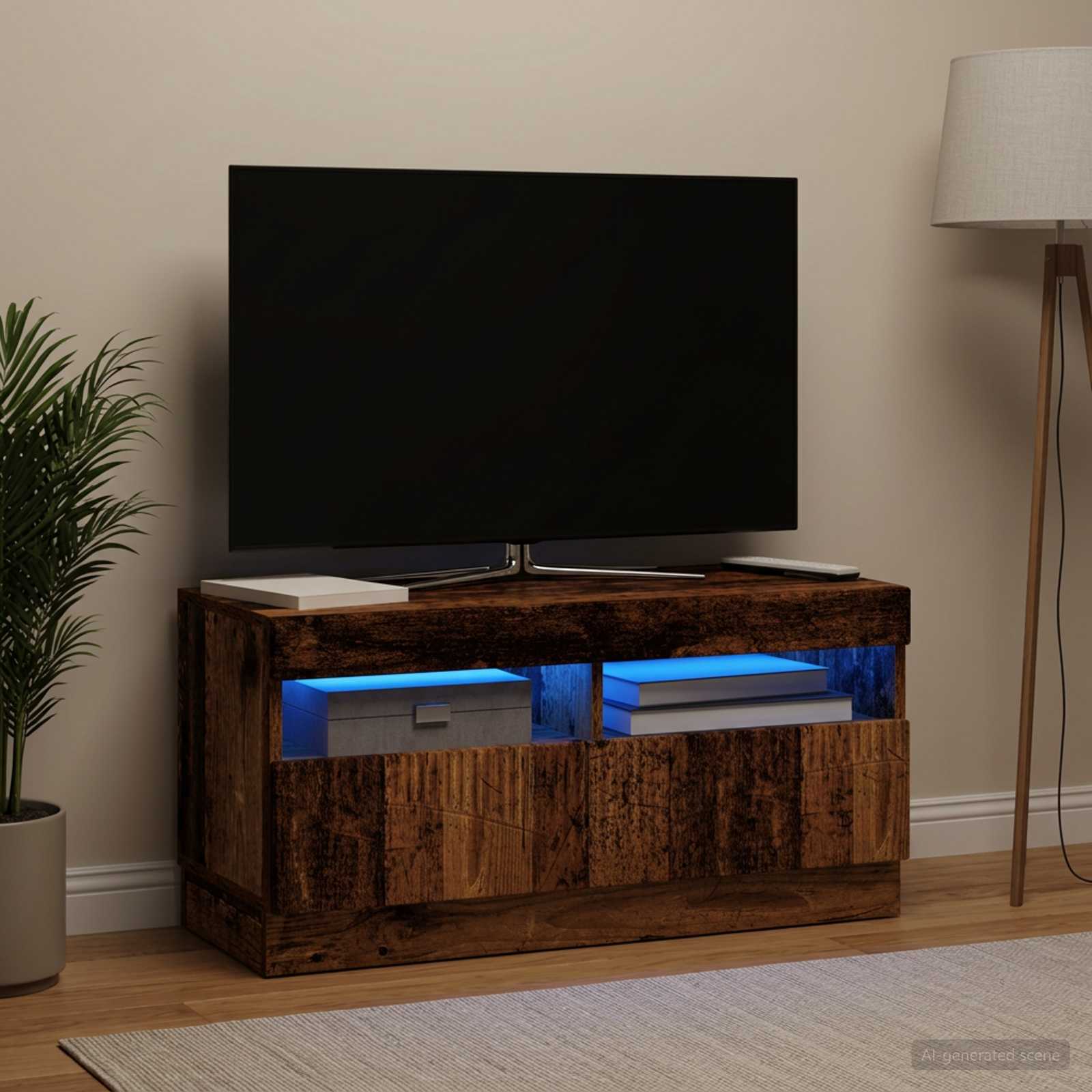 LED televizoriaus spintelė Sendintos medienos Apdirbta mediena