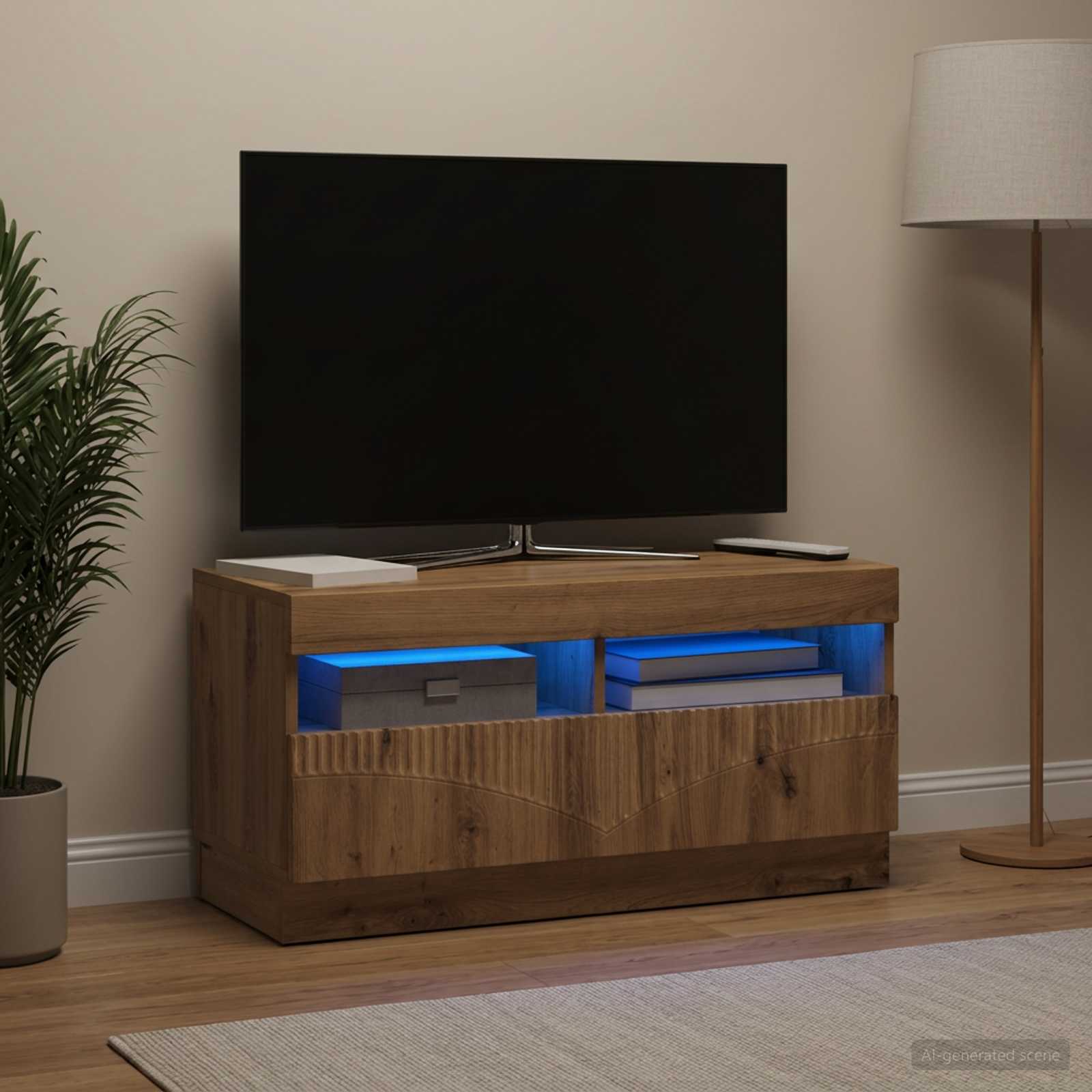 LED televizoriaus spintelė Artisano ąžuolo Apdirbta mediena