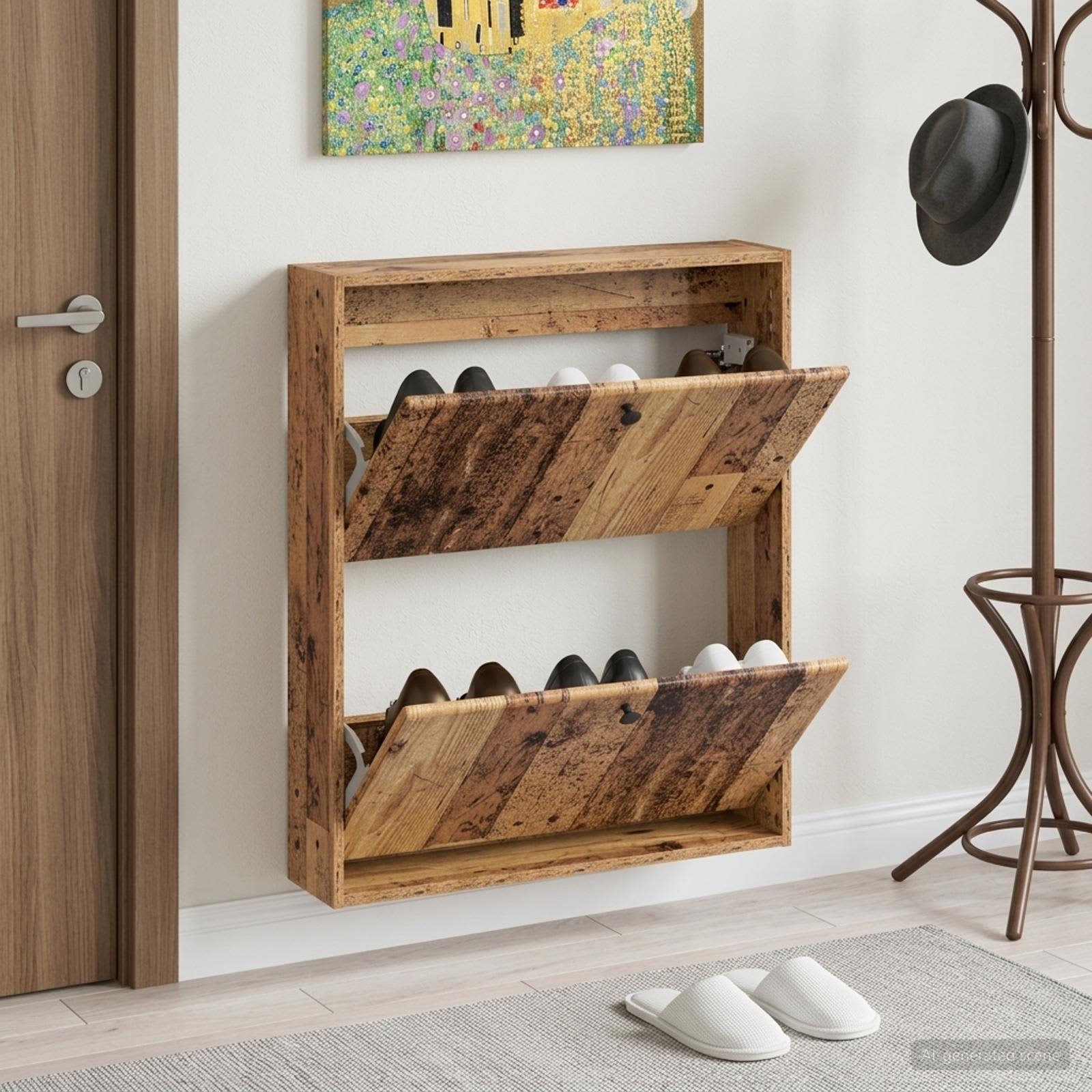 Sieninis batų kabinetas BREDA 71 x 17 x 86 cm Apdirbta mediena