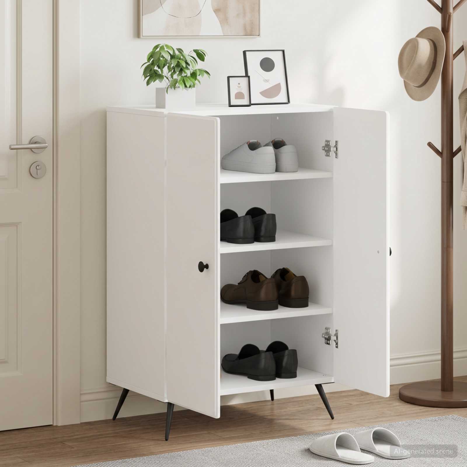 Batu skrynia BREDA 59,5 x 39,5 x 90 cm Apdirbta mediena Balta