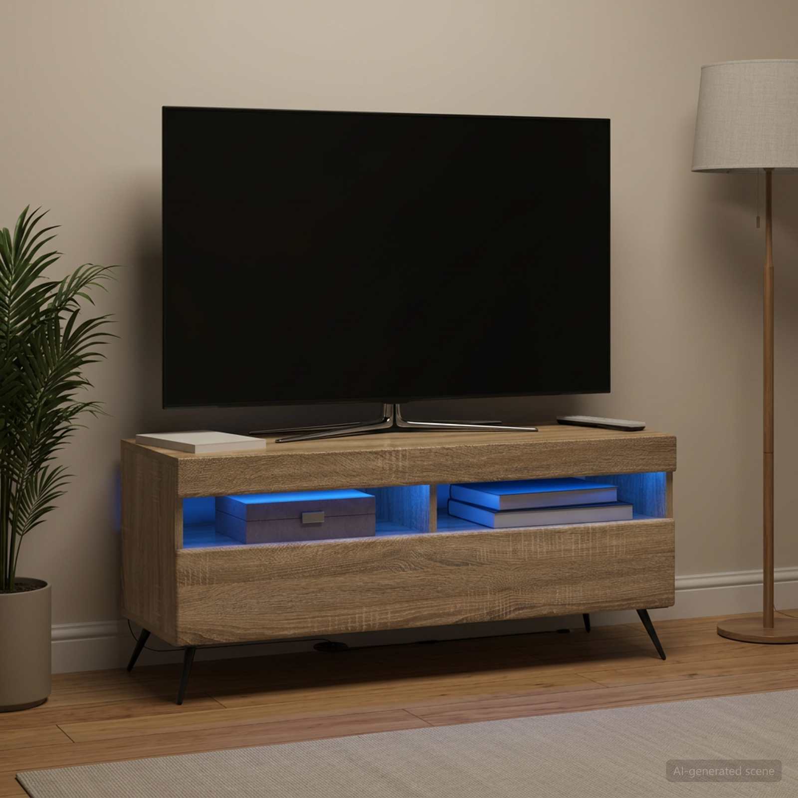 LED televizoriaus spintelė Sonoma ąžuolas Apdirbta mediena