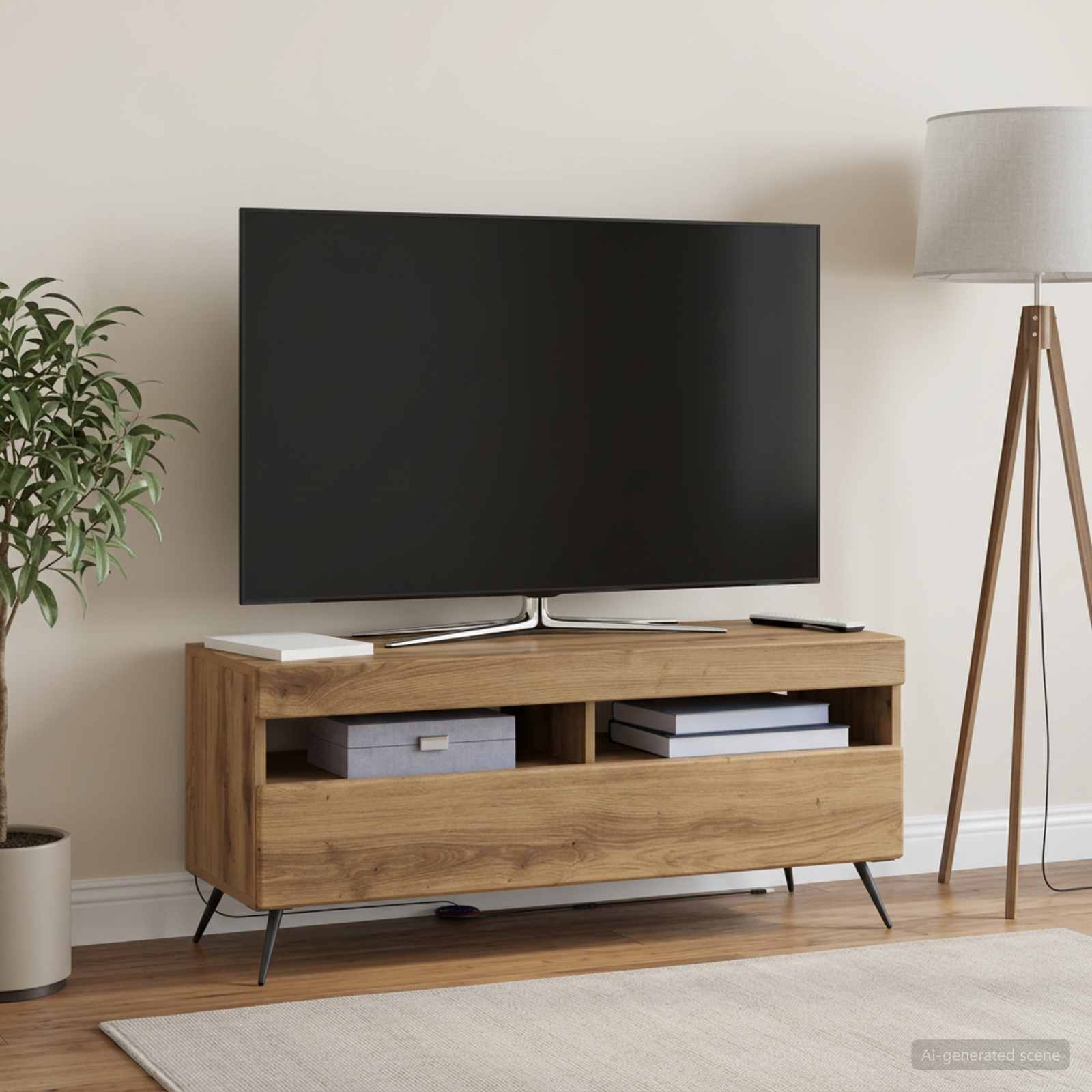 LED televizoriaus spintelė Artisano ąžuolo Apdirbta mediena