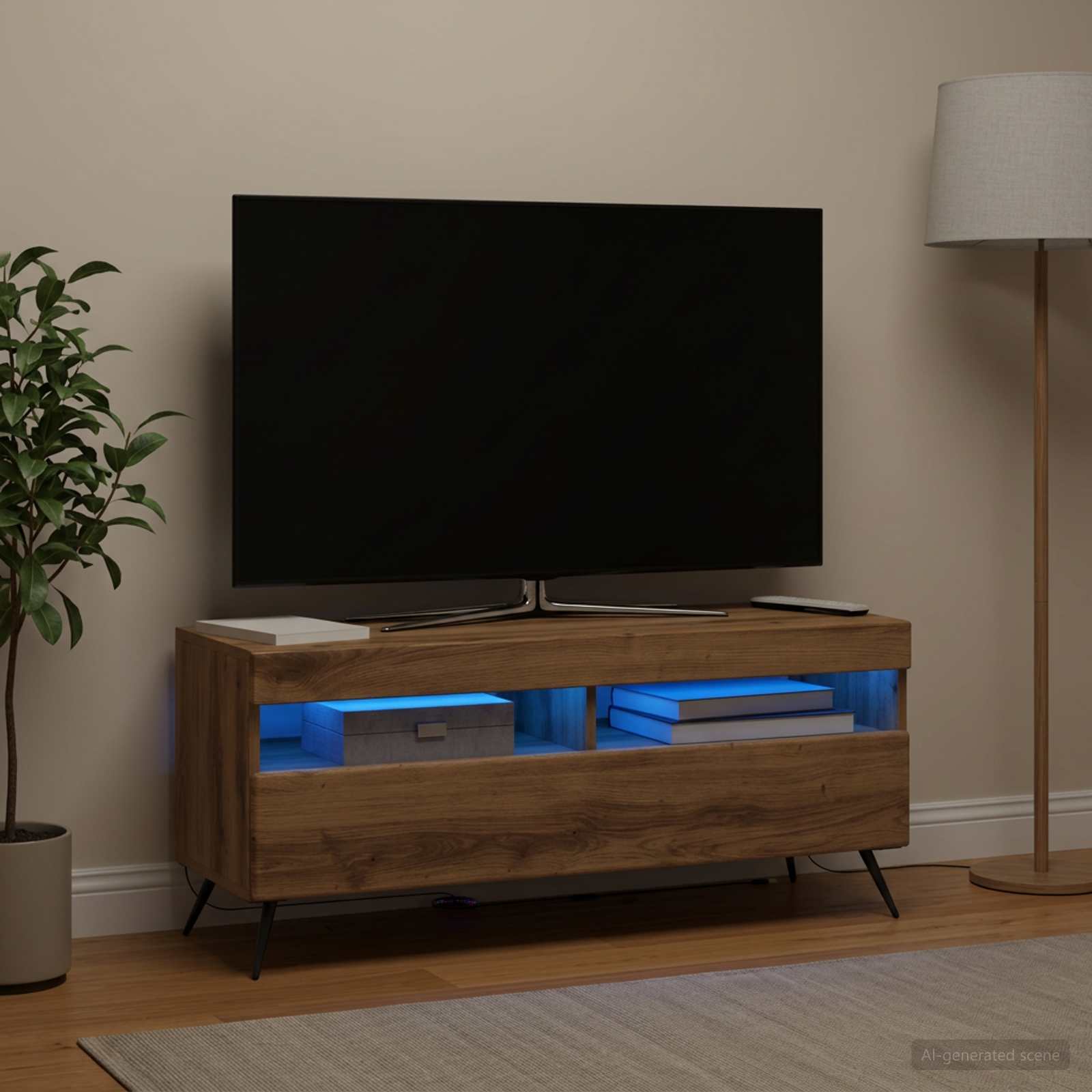 LED televizoriaus spintelė Artisano ąžuolo Apdirbta mediena