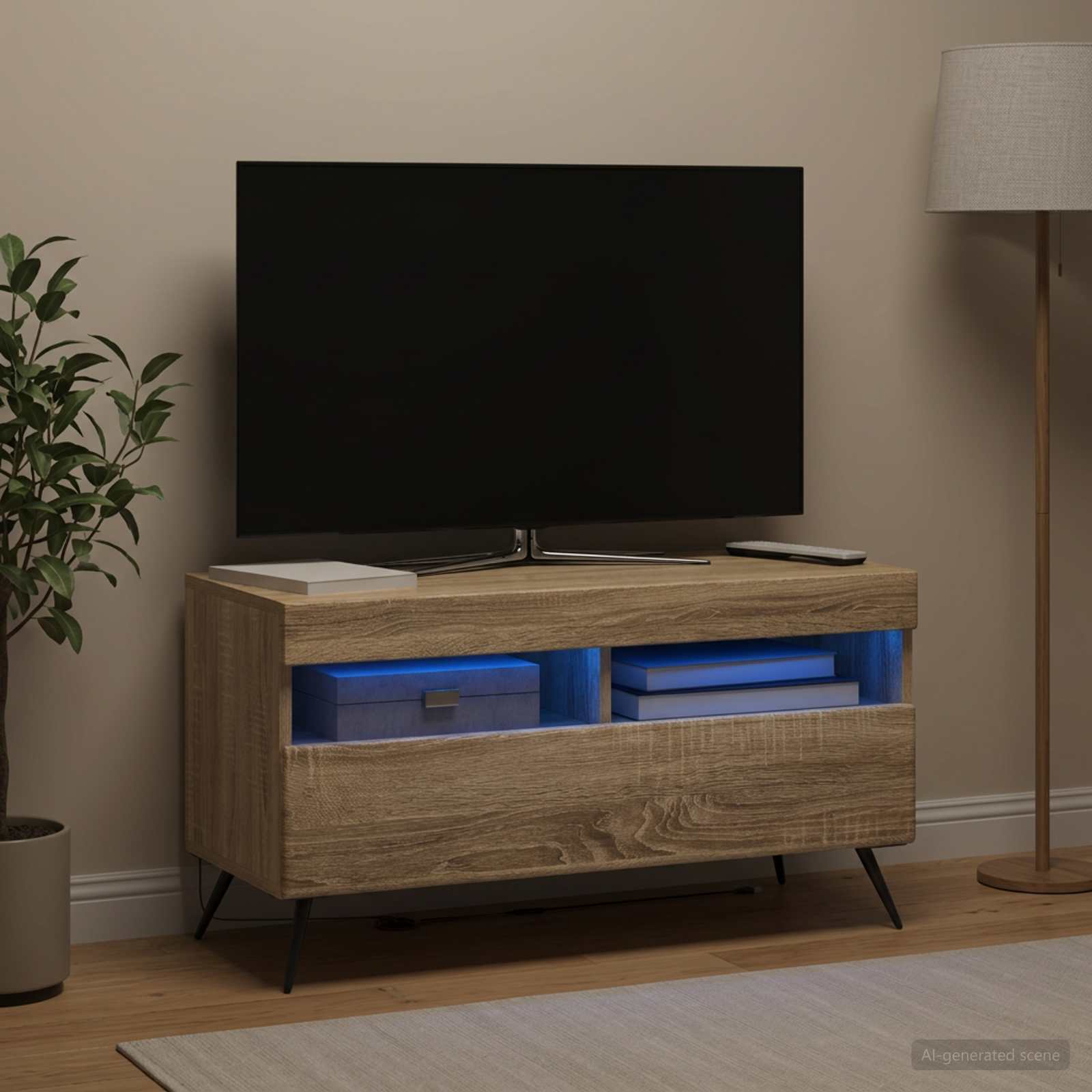 LED televizoriaus spintelė Sonoma ąžuolas Apdirbta mediena