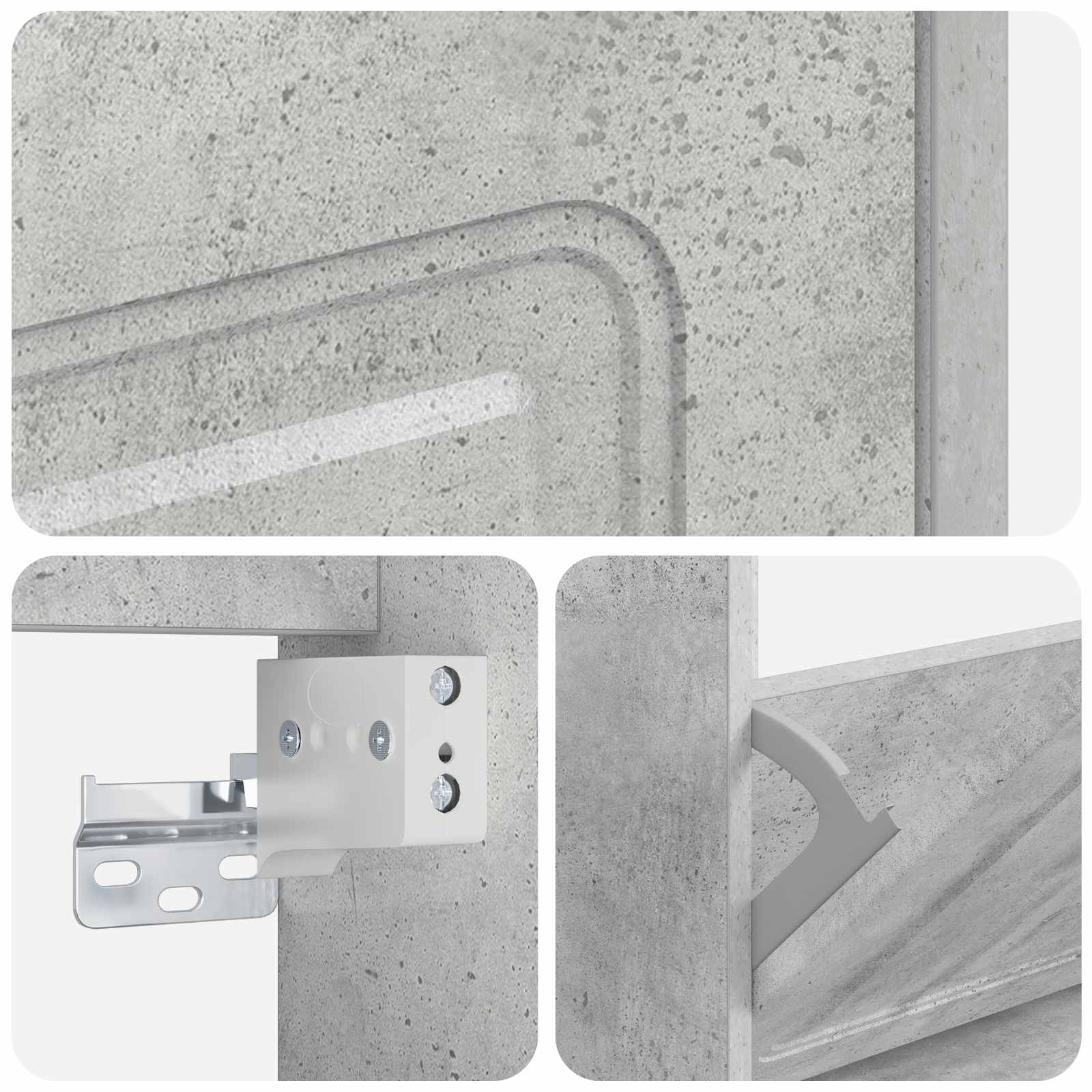 Sieninis batų kabinetas UTRECHT 71 x 17 x 43 cm Betono pilka