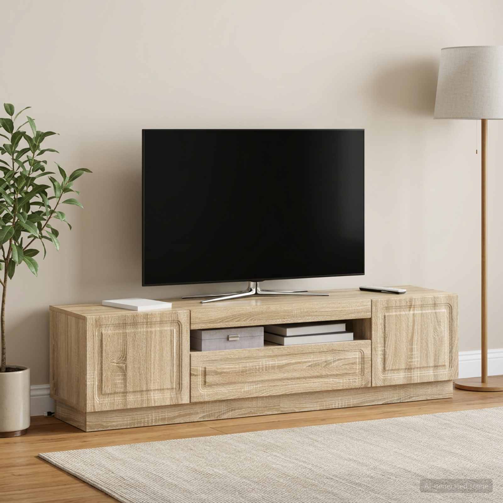 LED televizoriaus spintelė Sonoma ąžuolas Apdirbta mediena