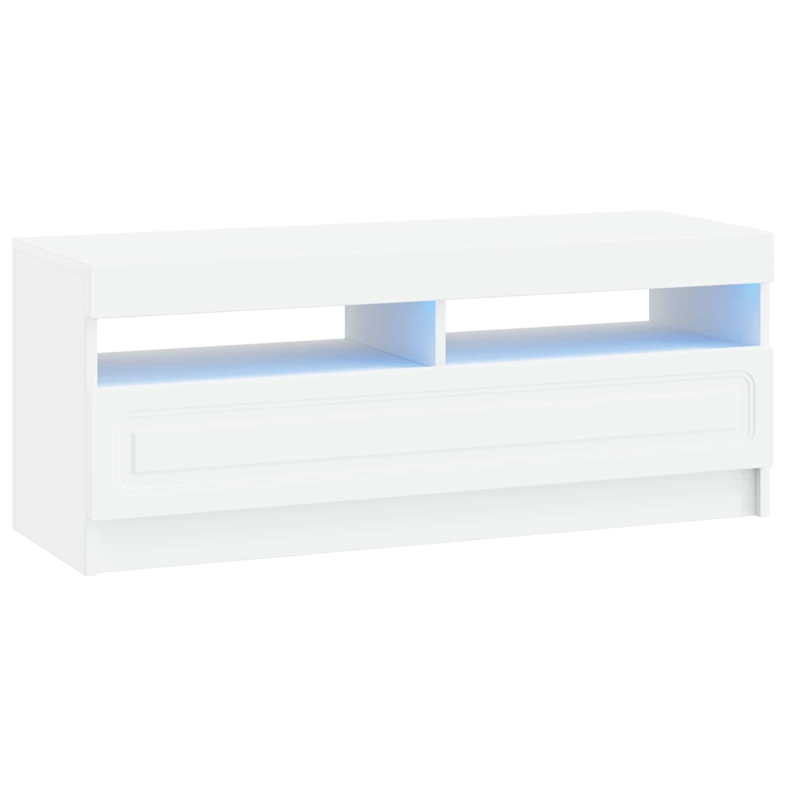 LED televizoriaus spintelė Balta Apdirbta mediena