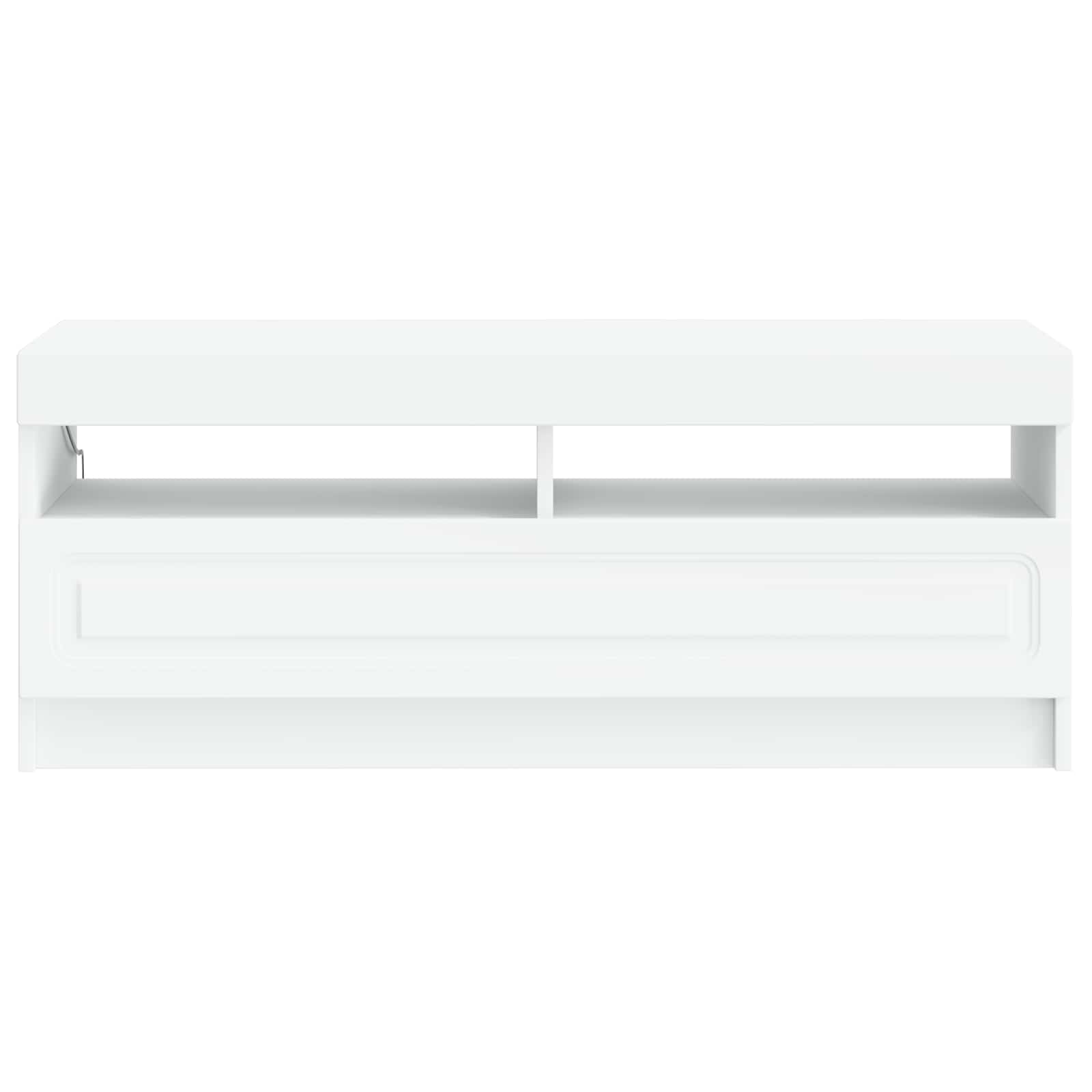 LED televizoriaus spintelė Balta Apdirbta mediena