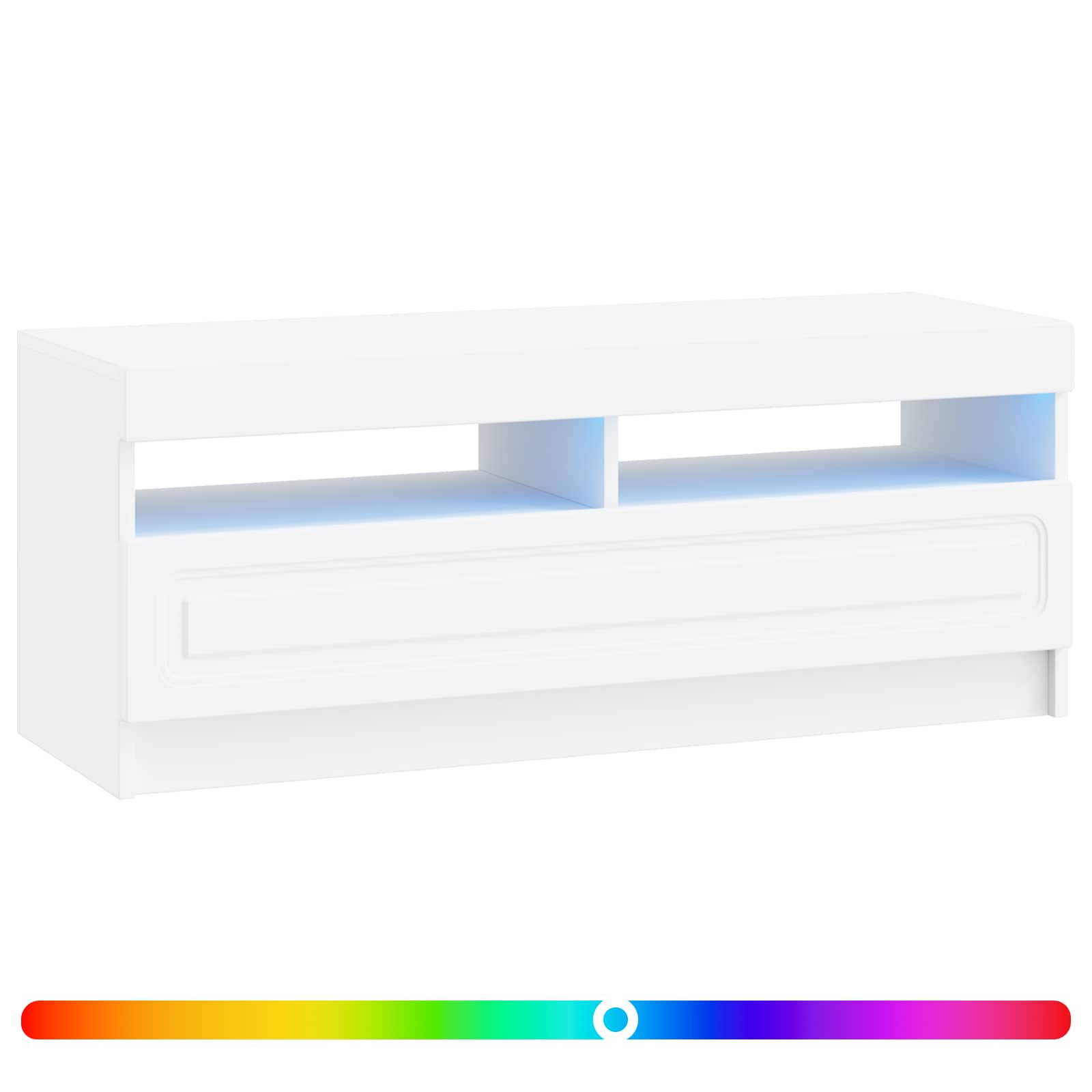 LED televizoriaus spintelė Balta Apdirbta mediena
