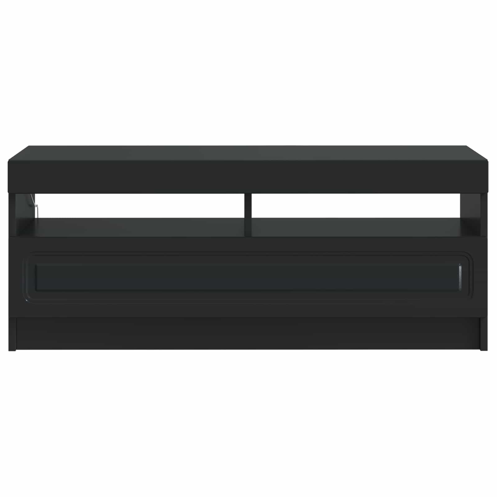 LED televizoriaus spintelė Juoda Apdirbta mediena
