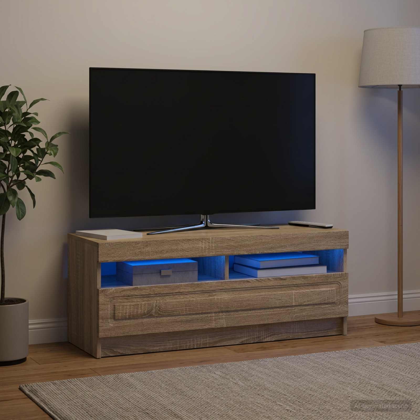 LED televizoriaus spintelė Sonoma ąžuolas Apdirbta mediena