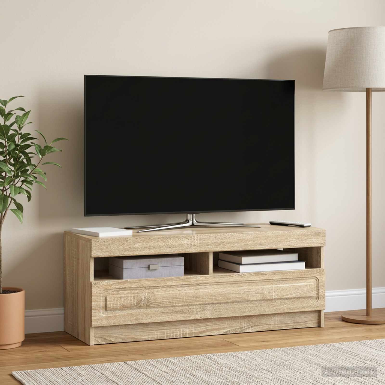 LED televizoriaus spintelė Sonoma ąžuolas Apdirbta mediena