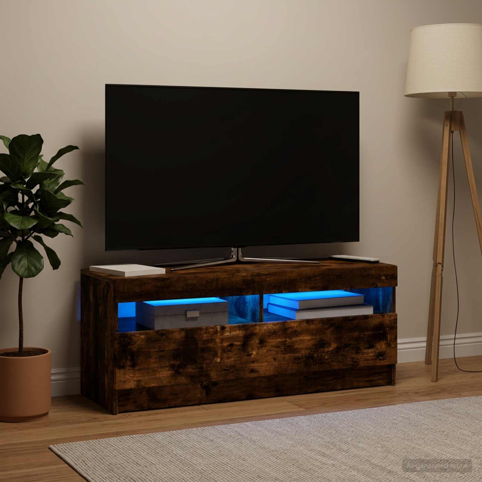 LED televizoriaus spintelė Dūminio ąžuolo Apdirbta mediena