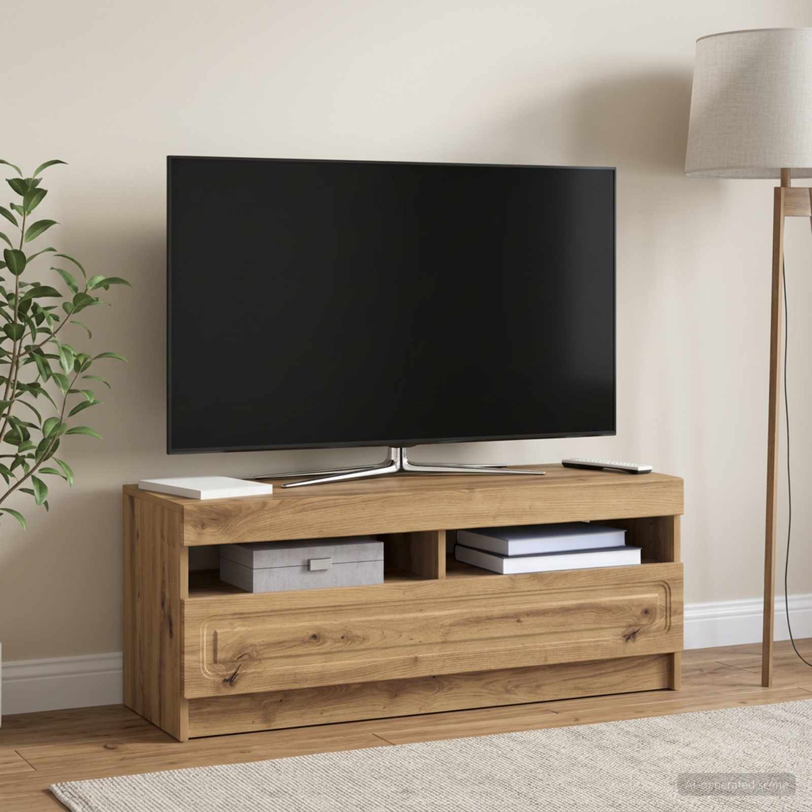 LED televizoriaus spintelė Artisano ąžuolo Apdirbta mediena
