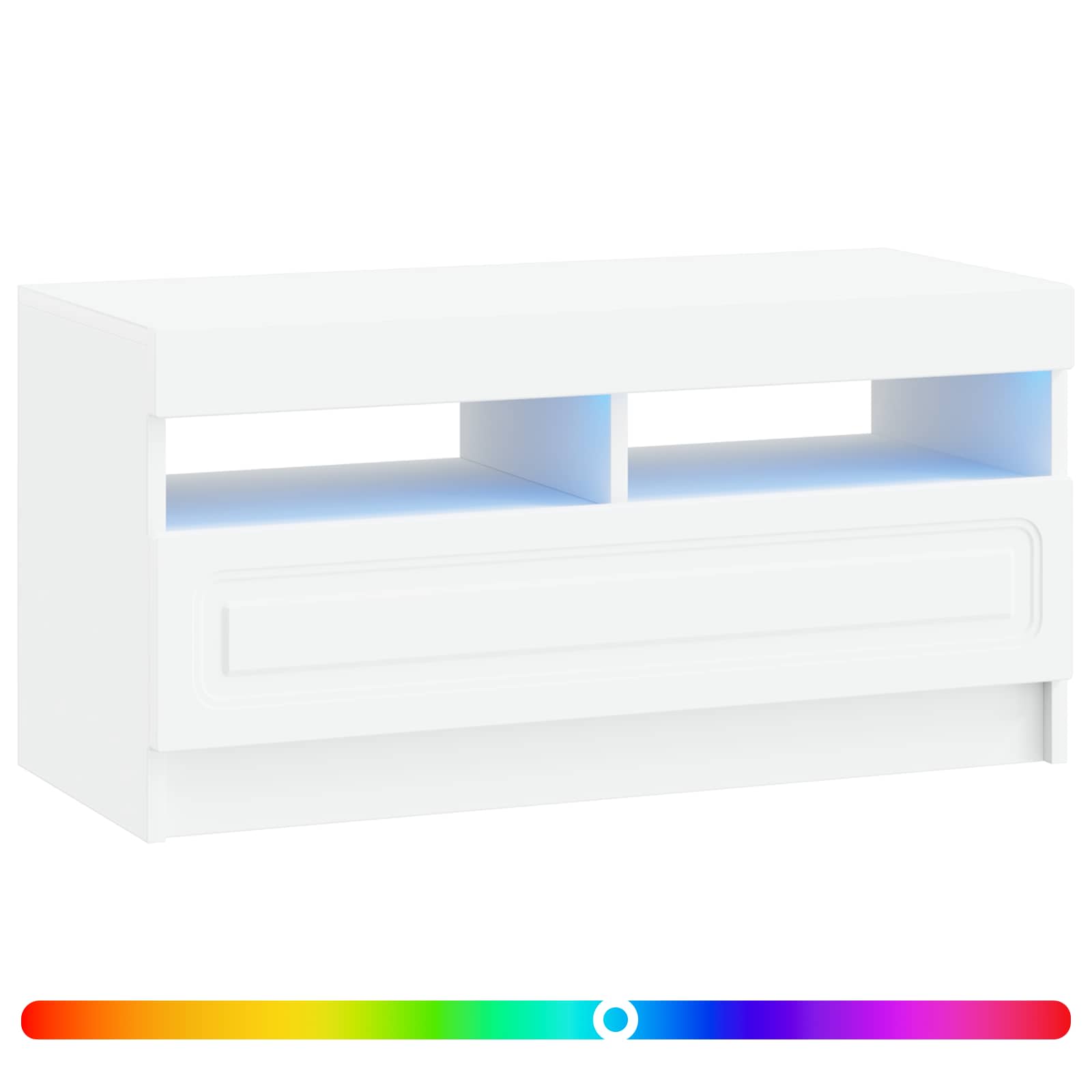 LED televizoriaus spintelė Balta Apdirbta mediena