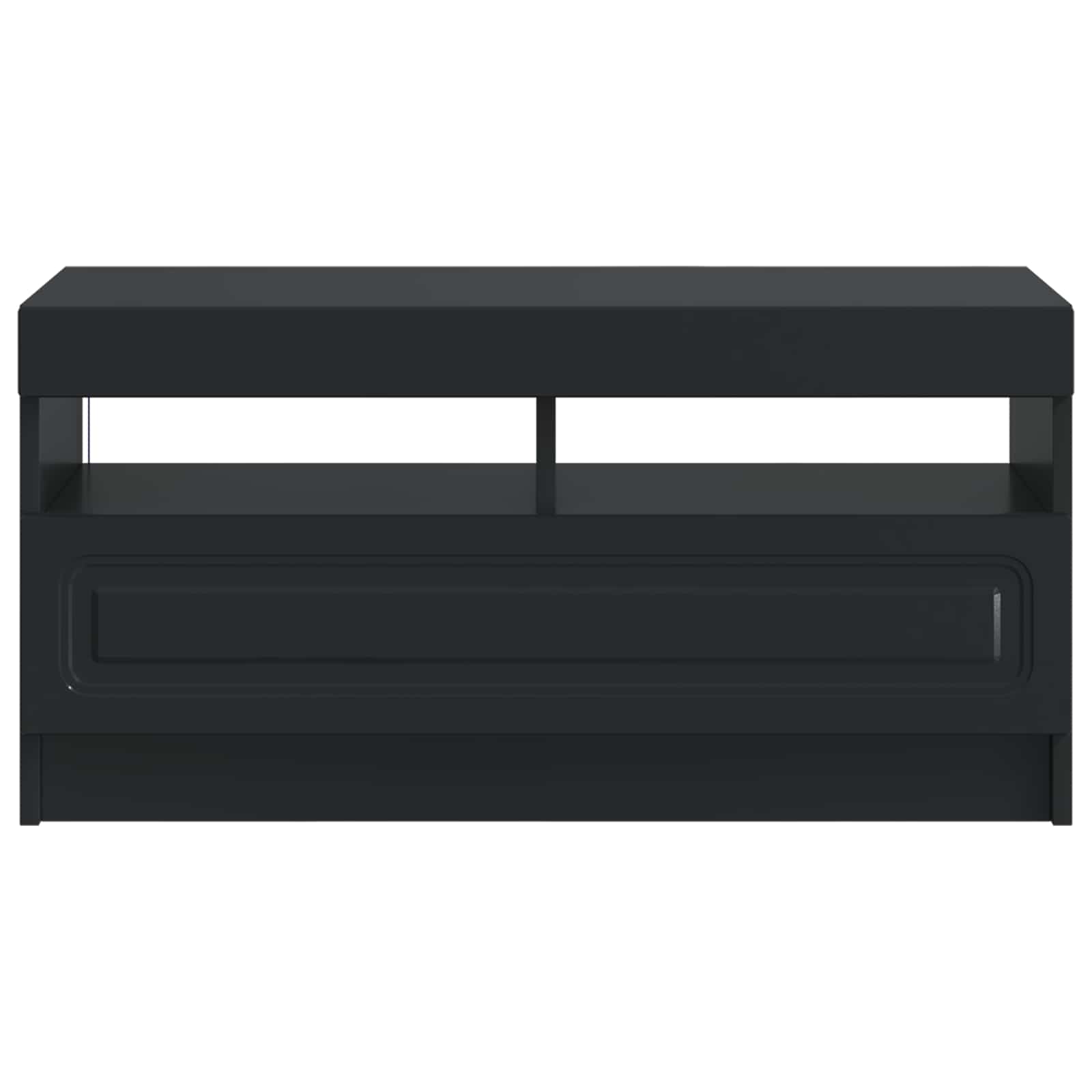LED televizoriaus spintelė Juoda Apdirbta mediena