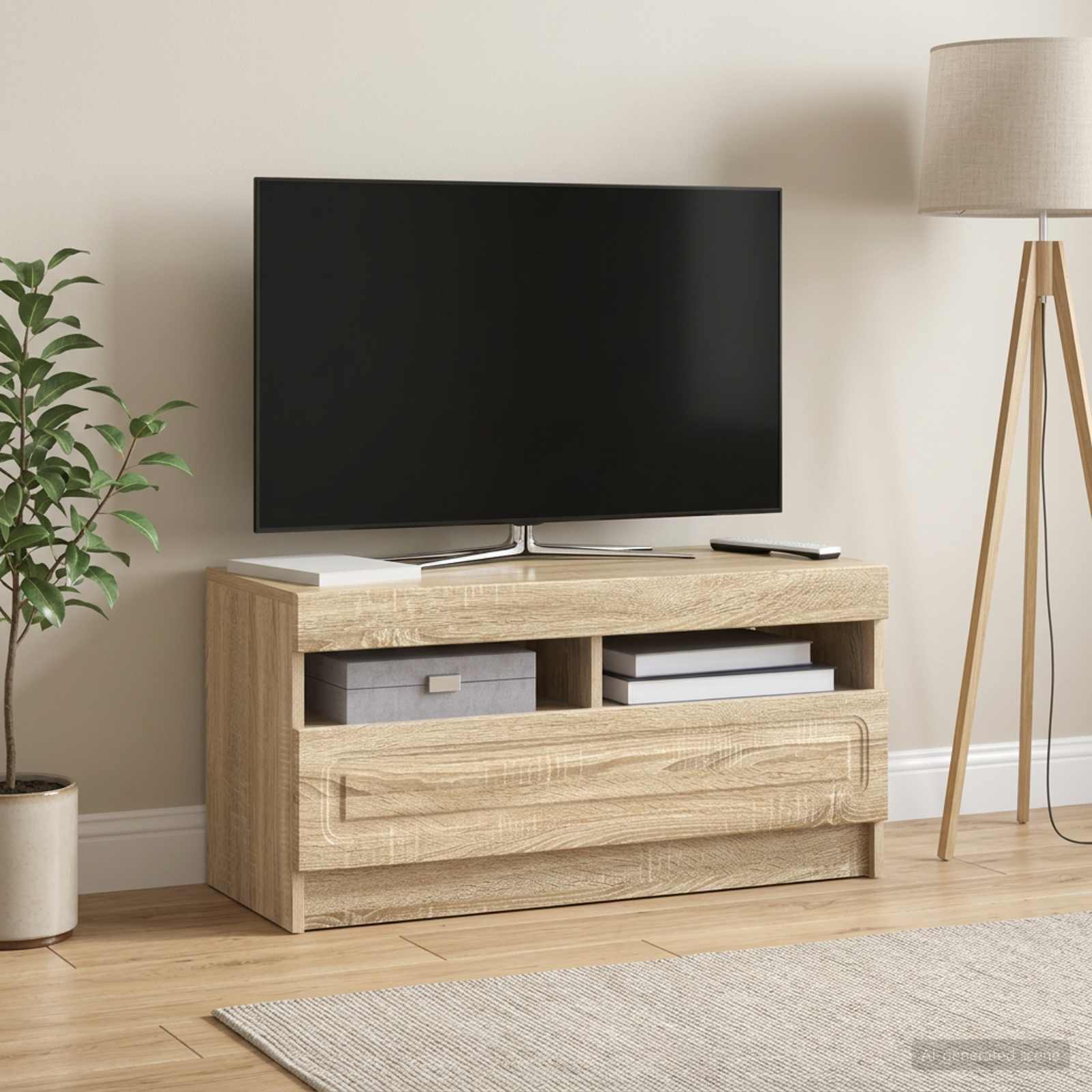 LED televizoriaus spintelė Sonoma ąžuolas Apdirbta mediena