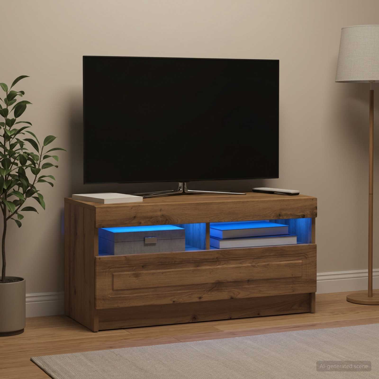 LED televizoriaus spintelė Artisano ąžuolo Apdirbta mediena