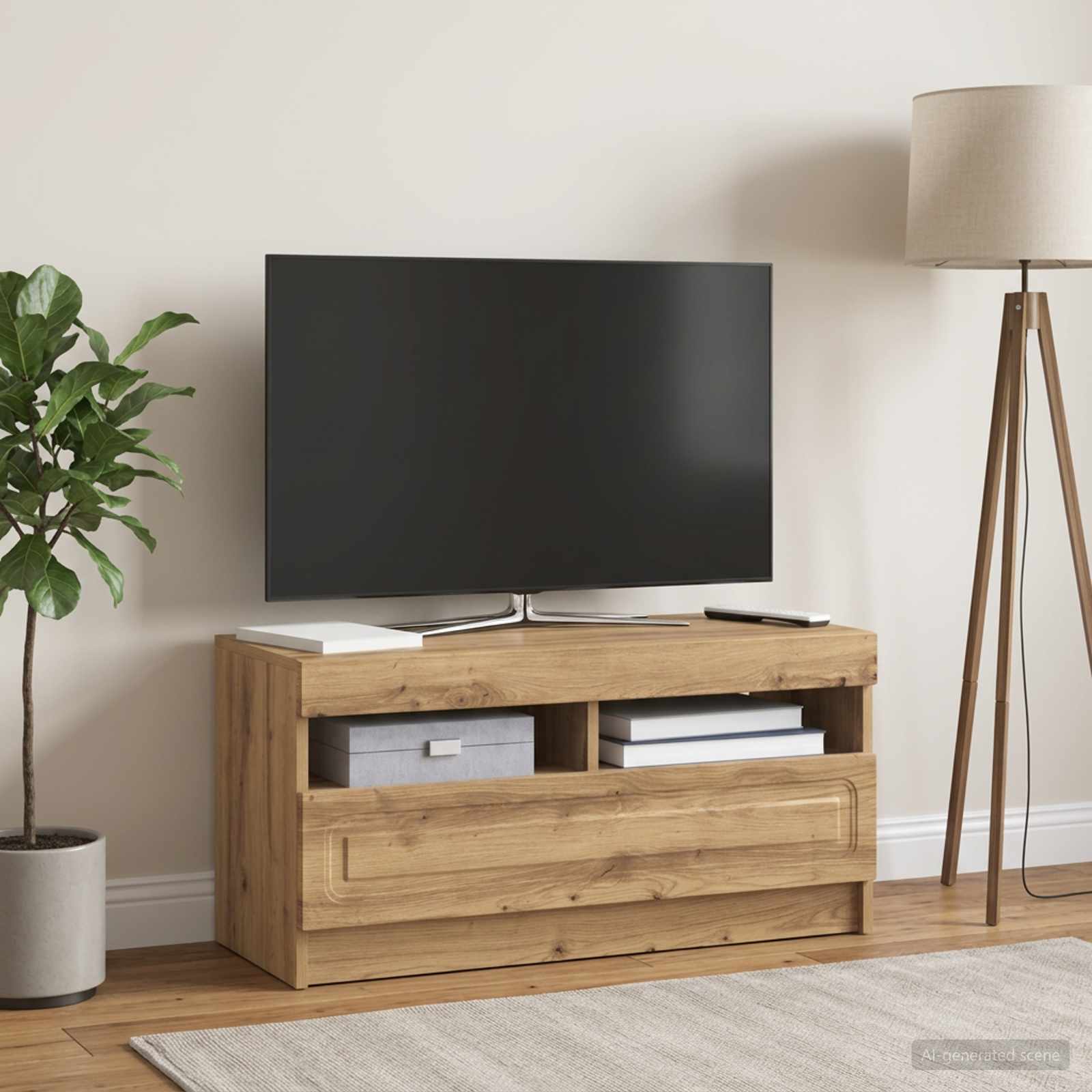 LED televizoriaus spintelė Artisano ąžuolo Apdirbta mediena