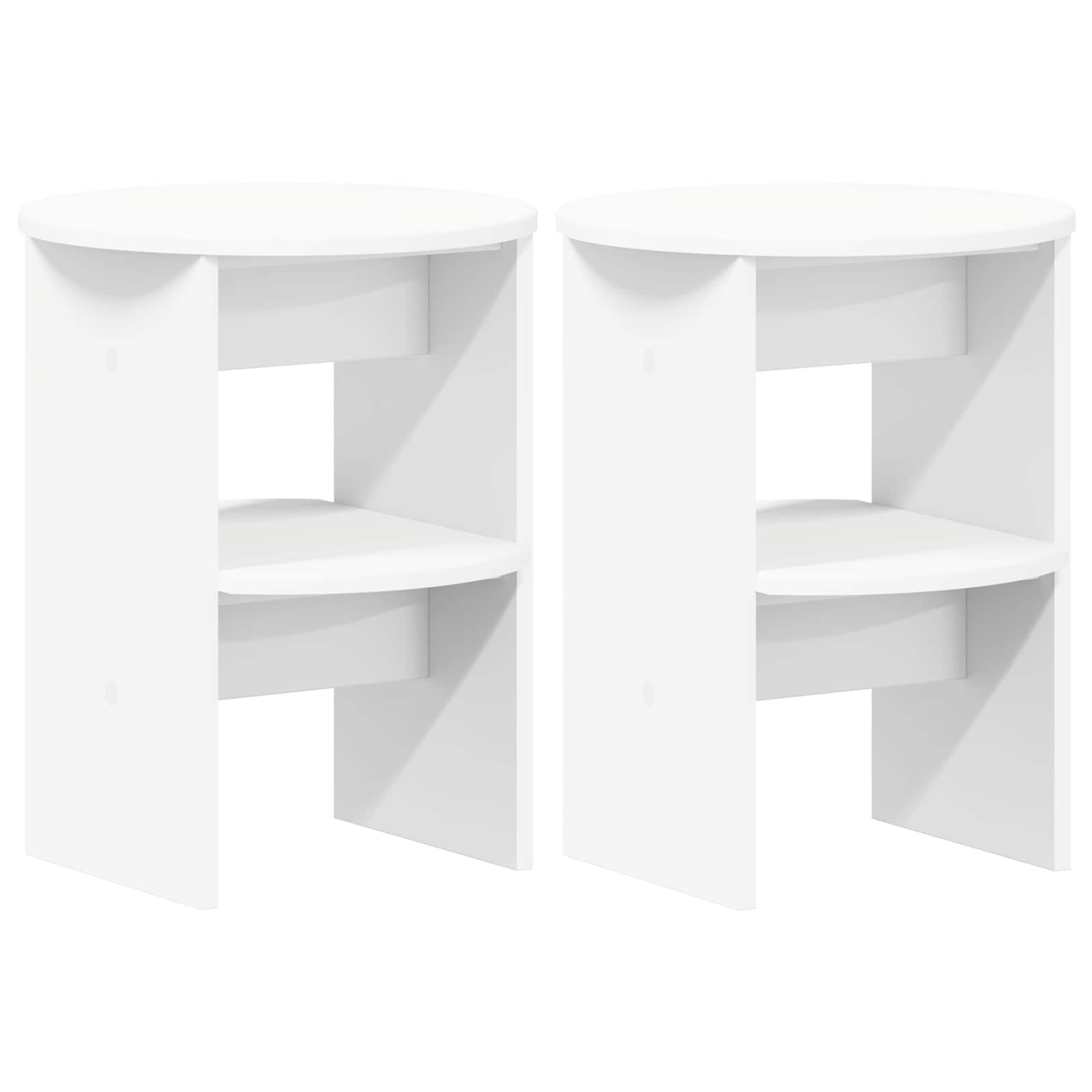 Šoninė spintelė 2 pcs Baltas Ø40 x 50 cm Dirbtinė mediena