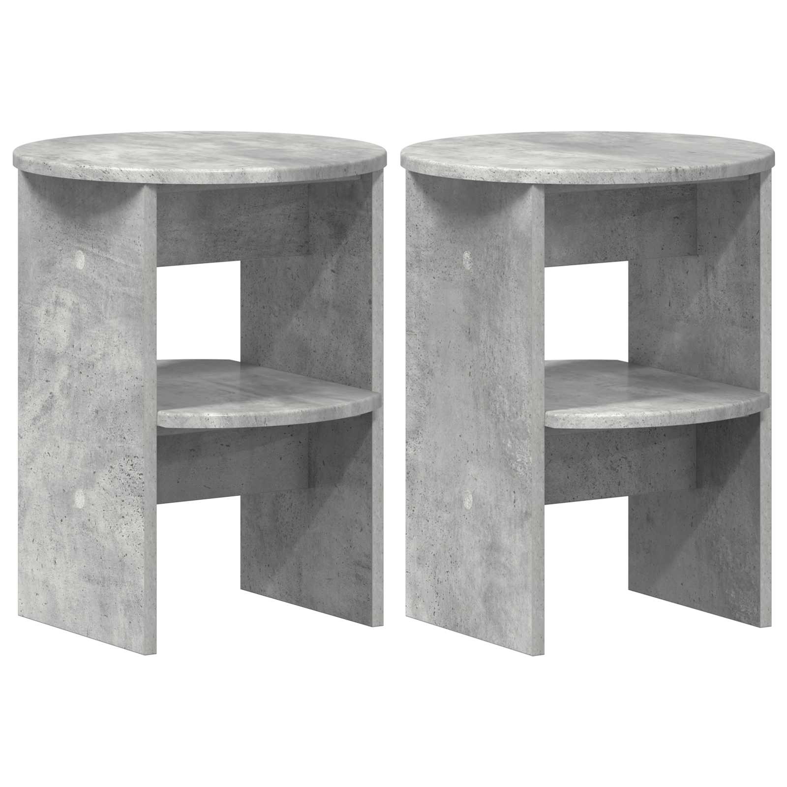 Šoninė spintelė 2 pcs Betono Pilka Ø40 x 50 cm Dirbtinė mediena