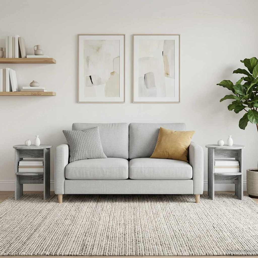 Šoninė spintelė 2 pcs Pilka Sonoma Ø40 x 50 cm Dirbtinė mediena