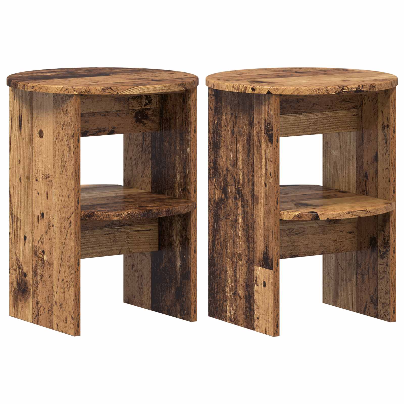 Šoninė spintelė 2 pcs Senas medis Ø40 x 50 cm Dirbtinė mediena