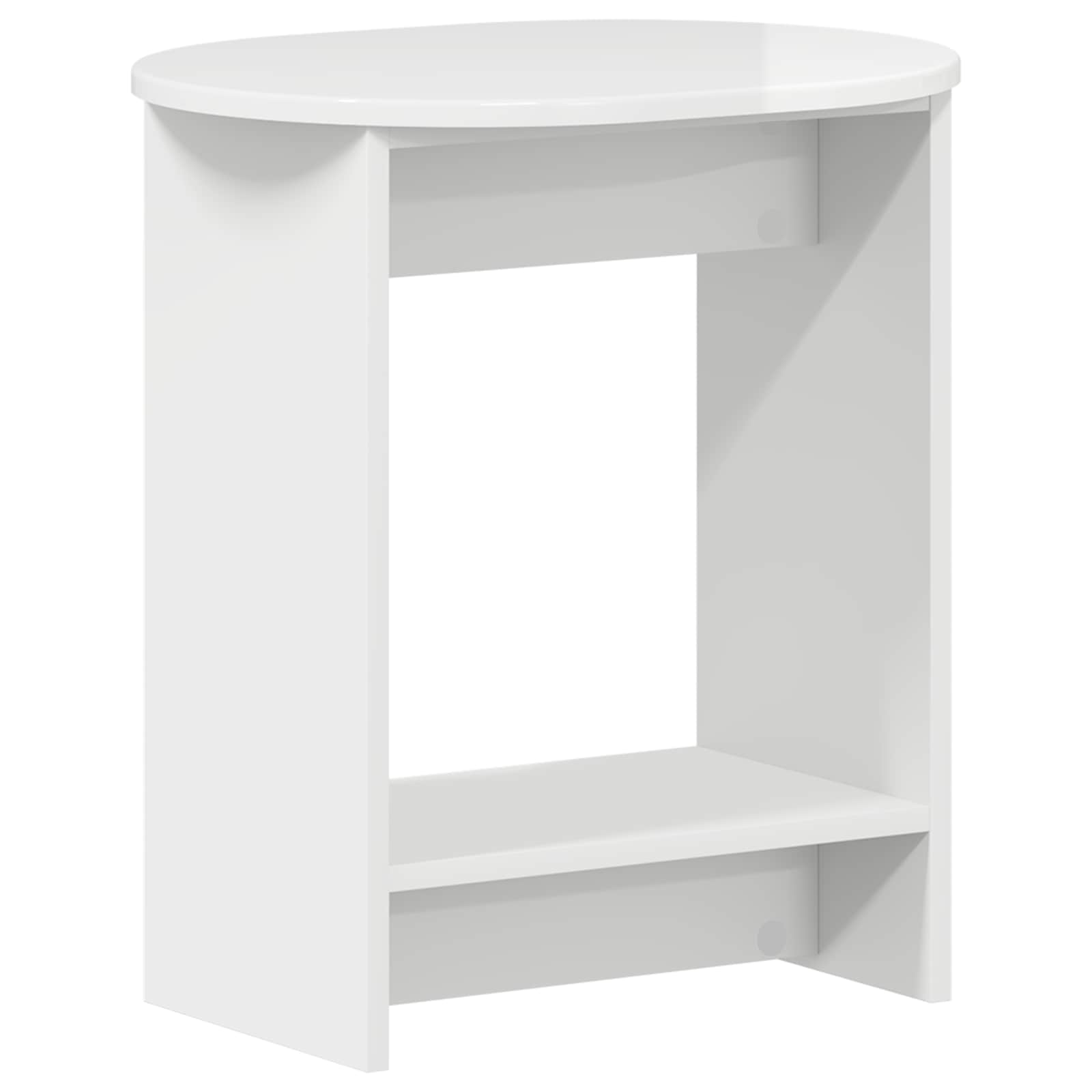 Sānu galdiņš Spīdīgi balts 50 x 39,5 x 55 cm