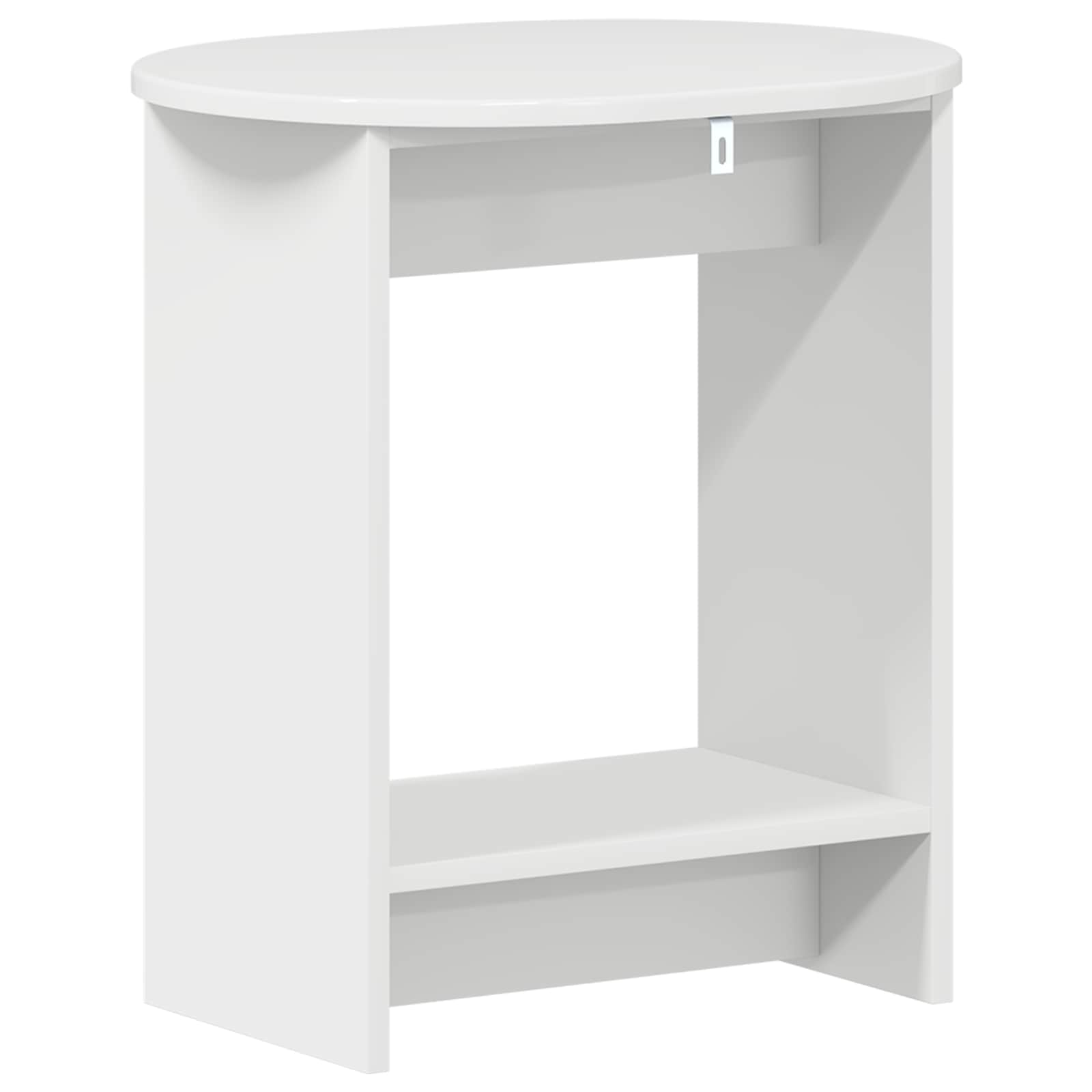 Sānu galdiņš Spīdīgi balts 50 x 39,5 x 55 cm