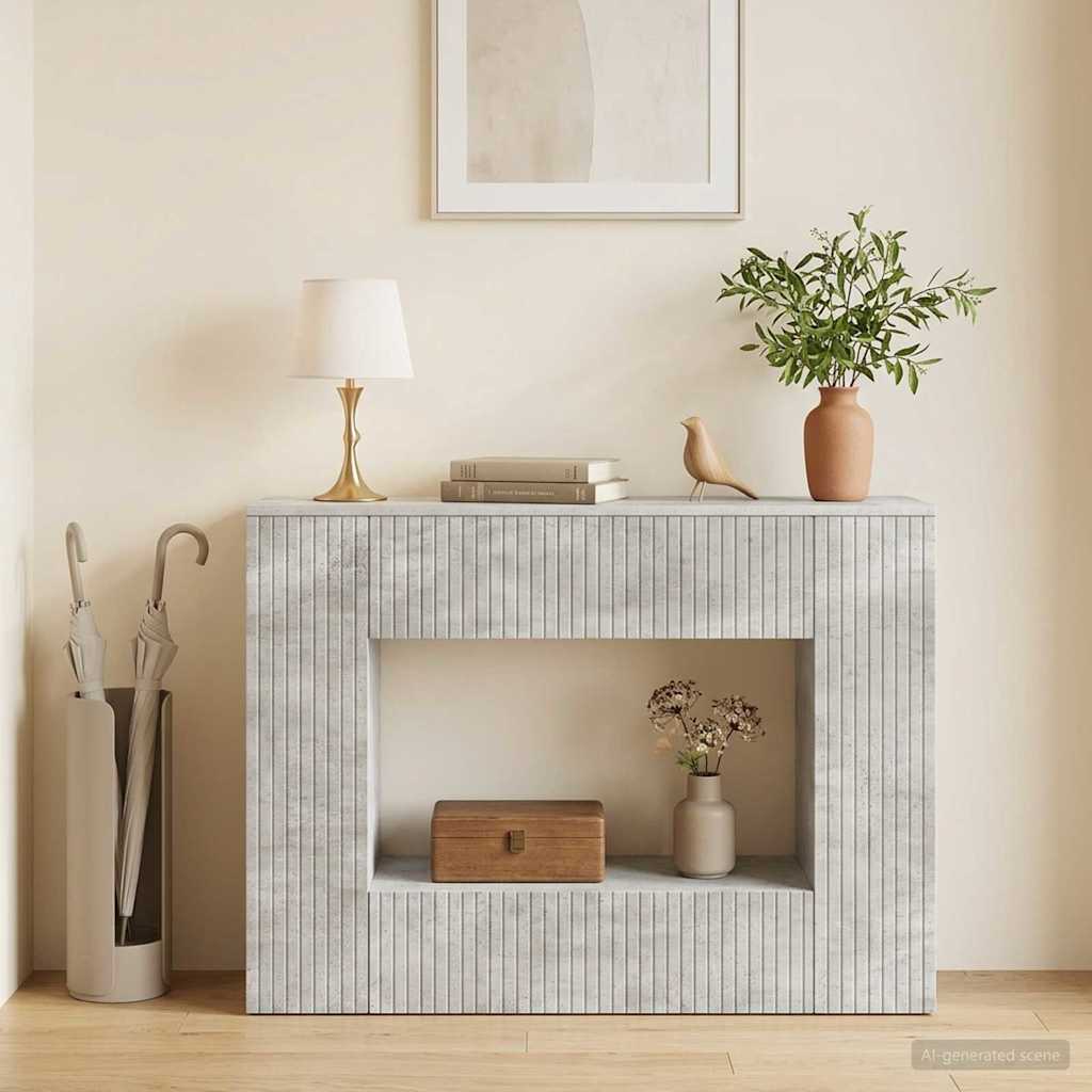Konsolinis stalas Dryžuotas Betono Pilka 101 x 29 x 74 cm