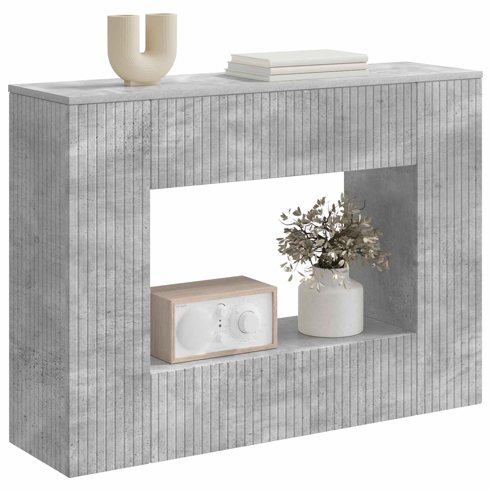 Konsolinis stalas Dryžuotas Betono Pilka 101 x 29 x 74 cm