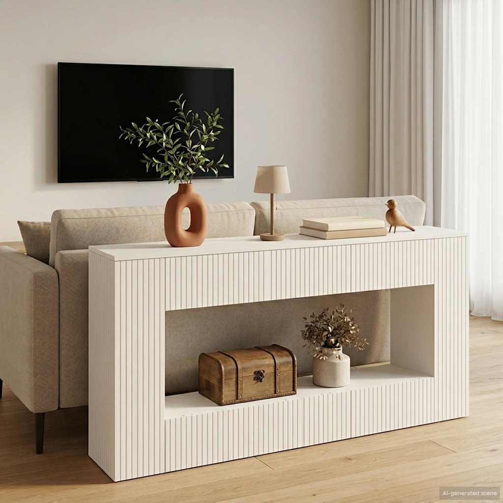 Konsoļu galdiņš balts 155 x 29 x 74 cm inženierijas koks