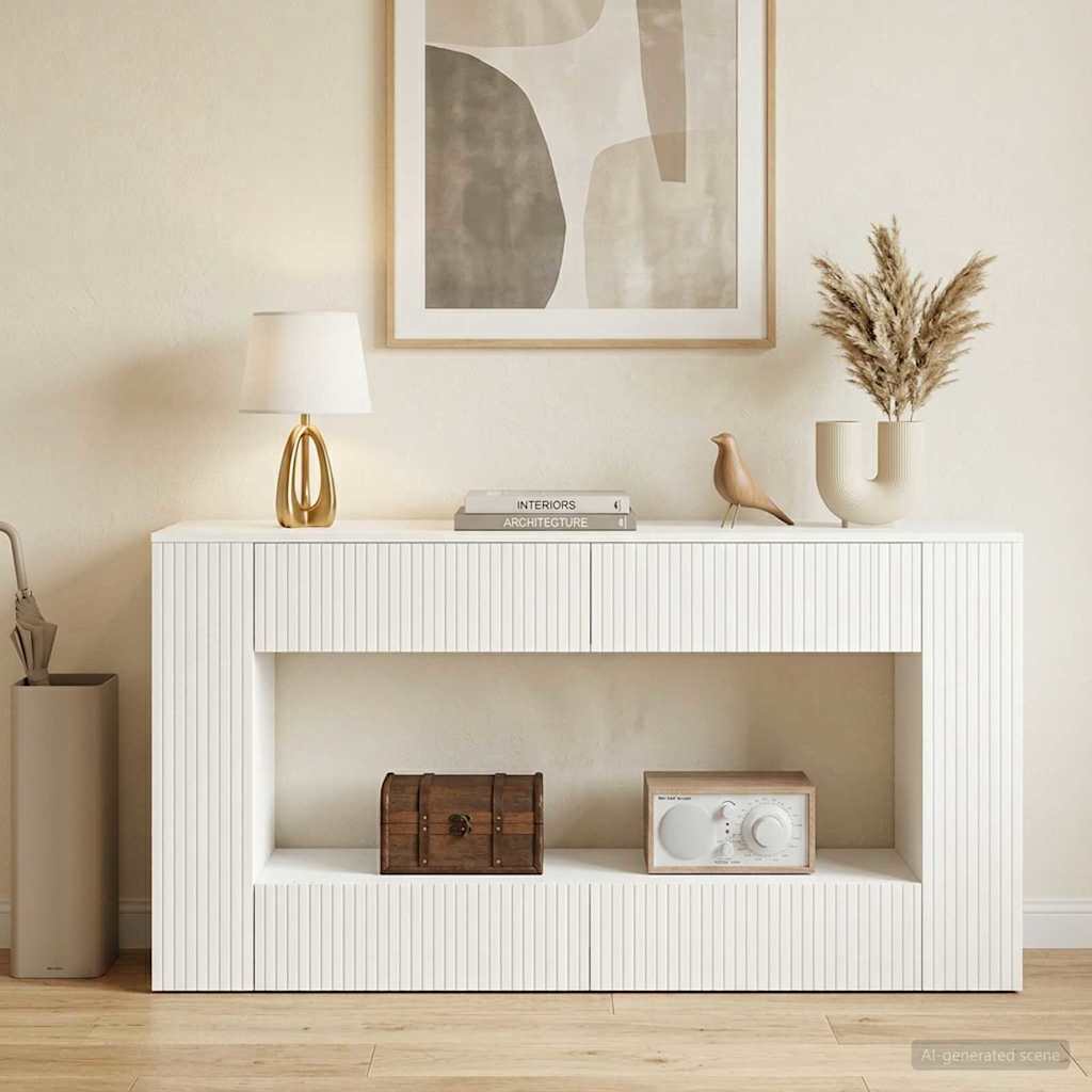 Konsolinis stalas Baltas 155 x 29 x 74 cm Dirbtinė mediena