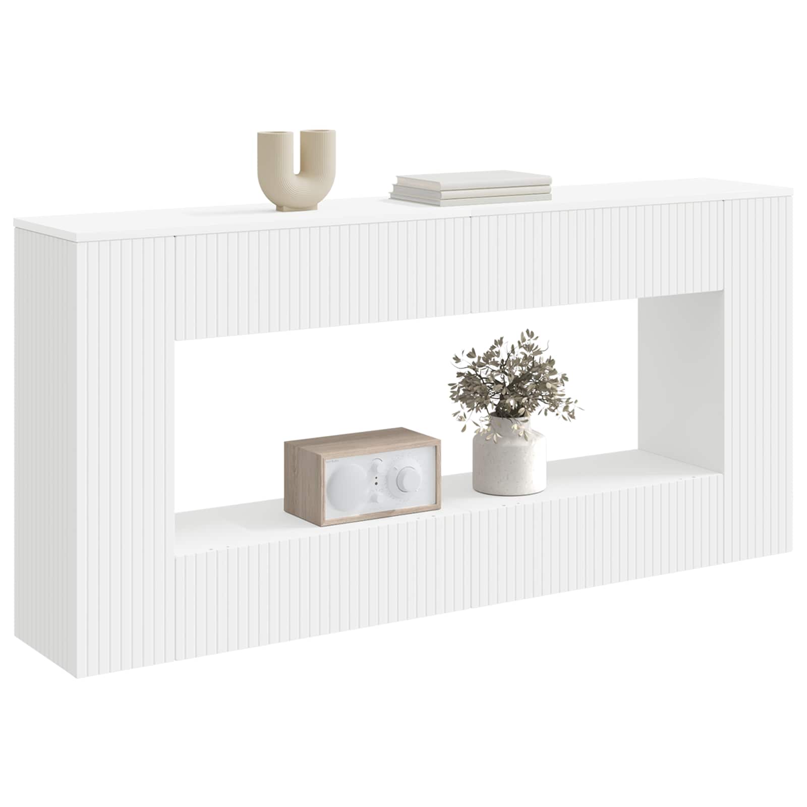 Konsolinis stalas Baltas 155 x 29 x 74 cm Dirbtinė mediena