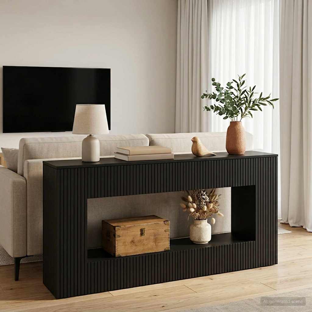 Konsoles galds Melns 155 x 29 x 74 cm Inženierijas koksne