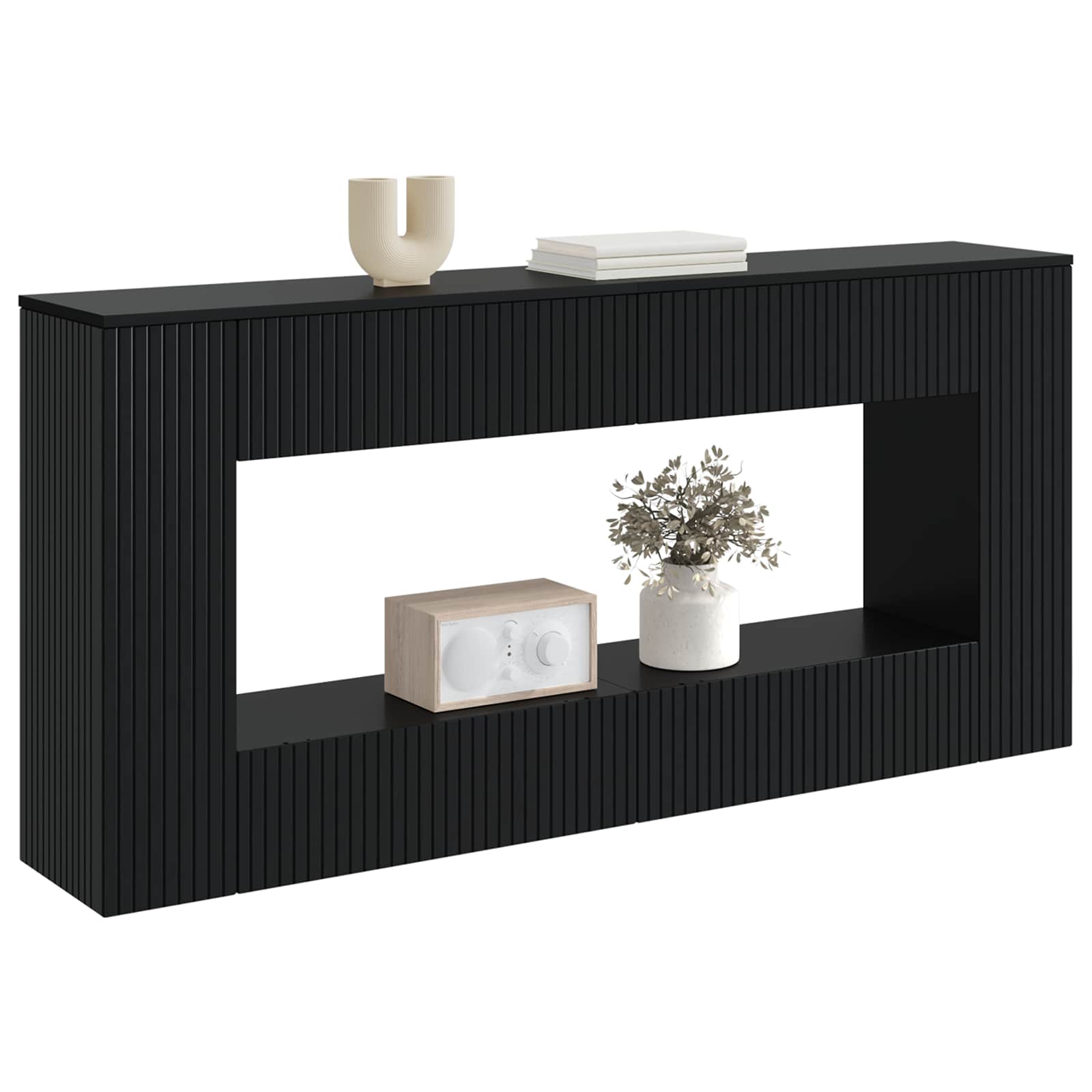 Konsoles galds Melns 155 x 29 x 74 cm Inženierijas koksne