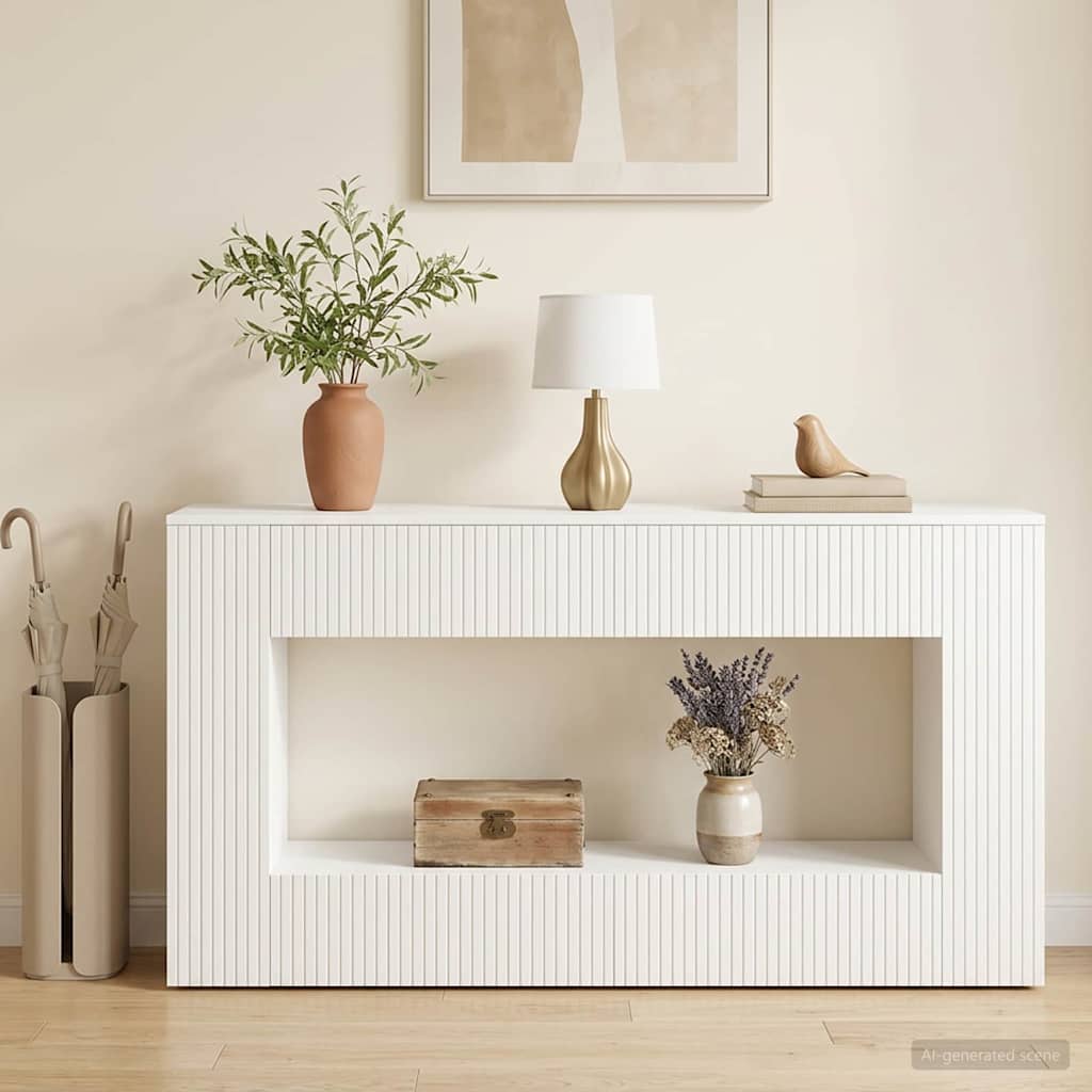 Konsolinis stalas Aukšto Blizgesio Baltas 155 x 29 x 74 cm