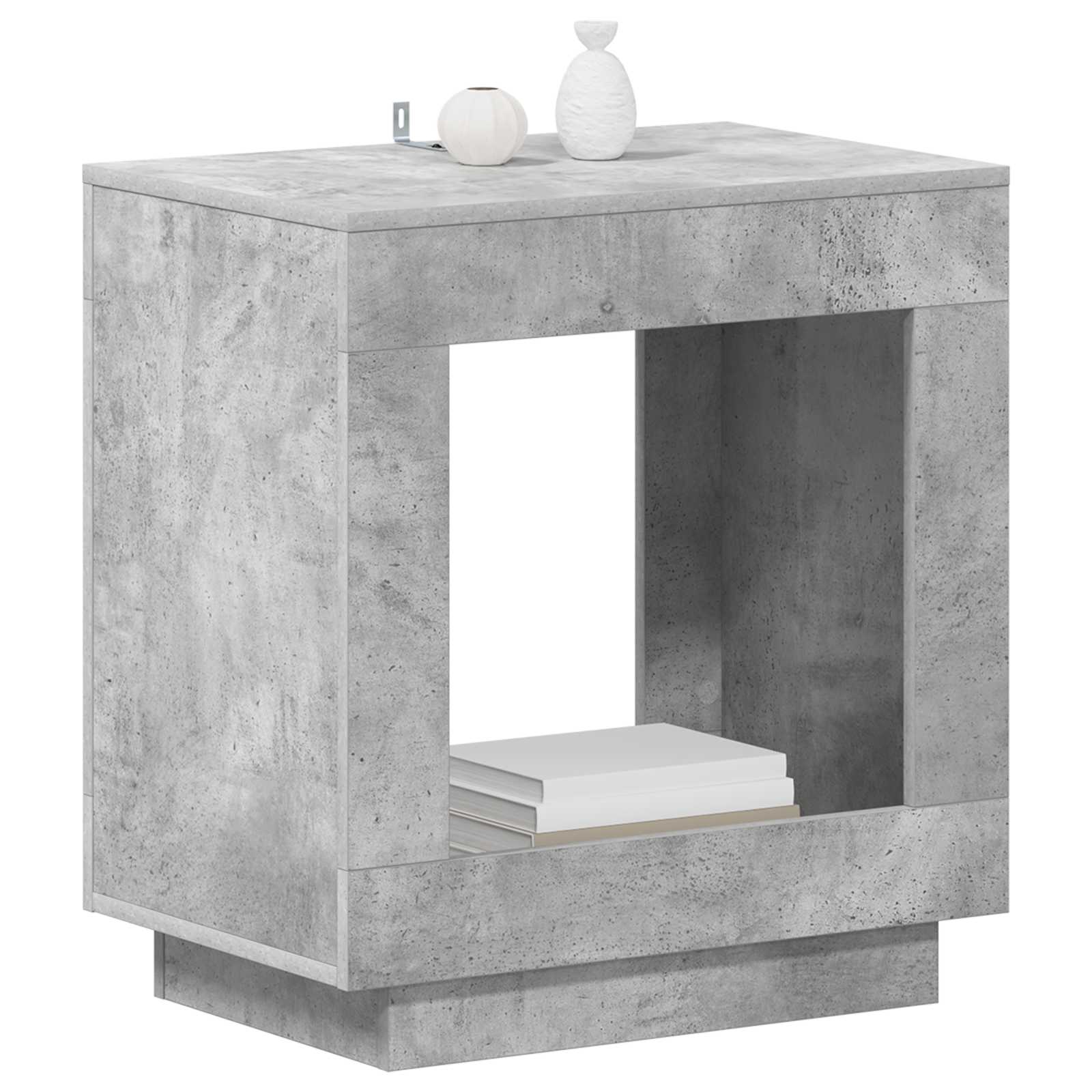 Sānu galdiņš Betonpelēks 60 x 40 x 65 cm Inženierijas koks